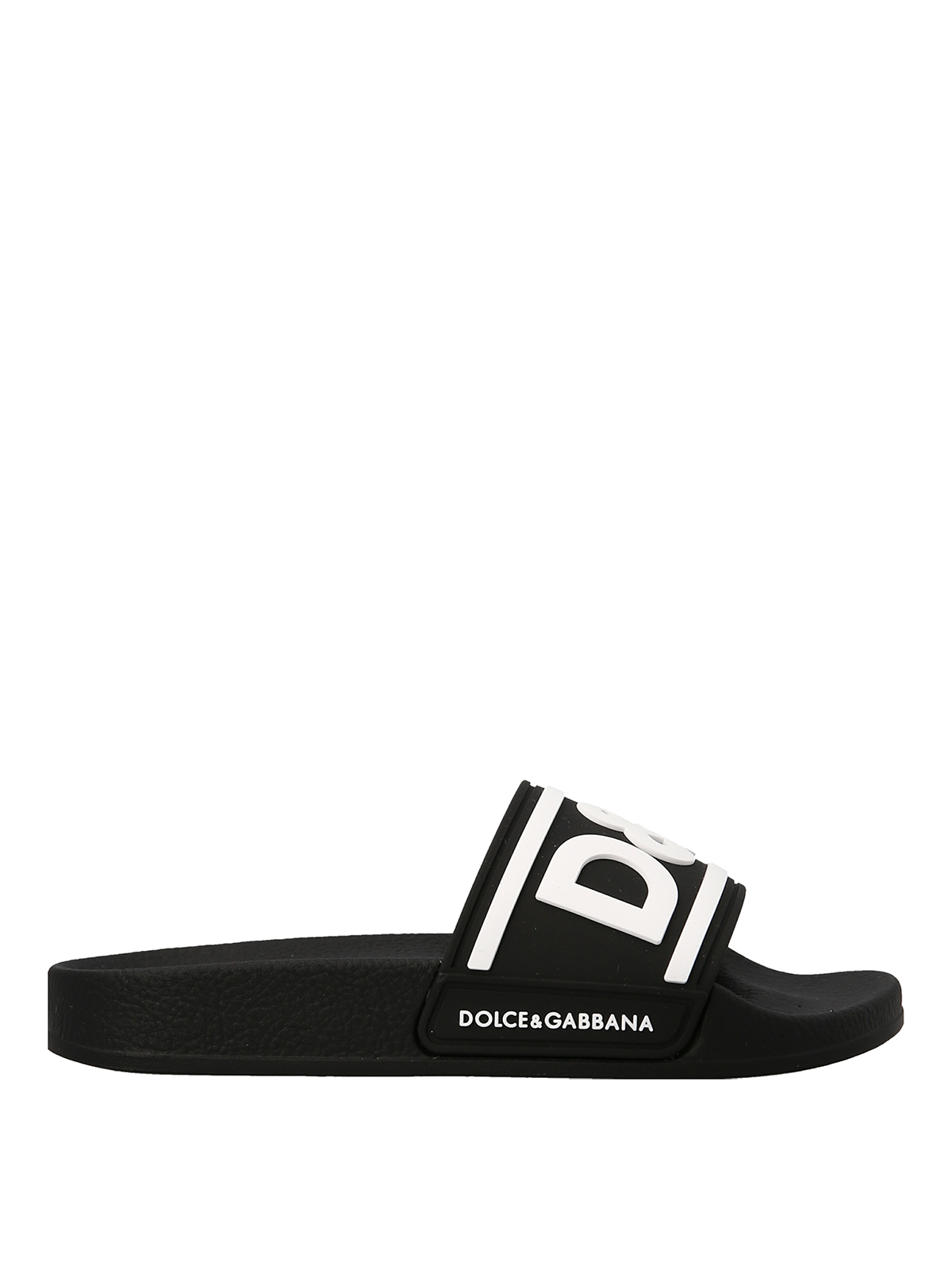 Dolce & Gabbana Kids' Logo Slides In White