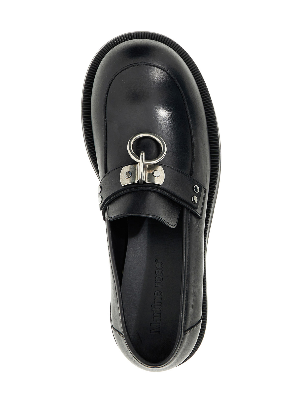 Martine Rose SS23 Bulb Toe Ring Loafers in Black
