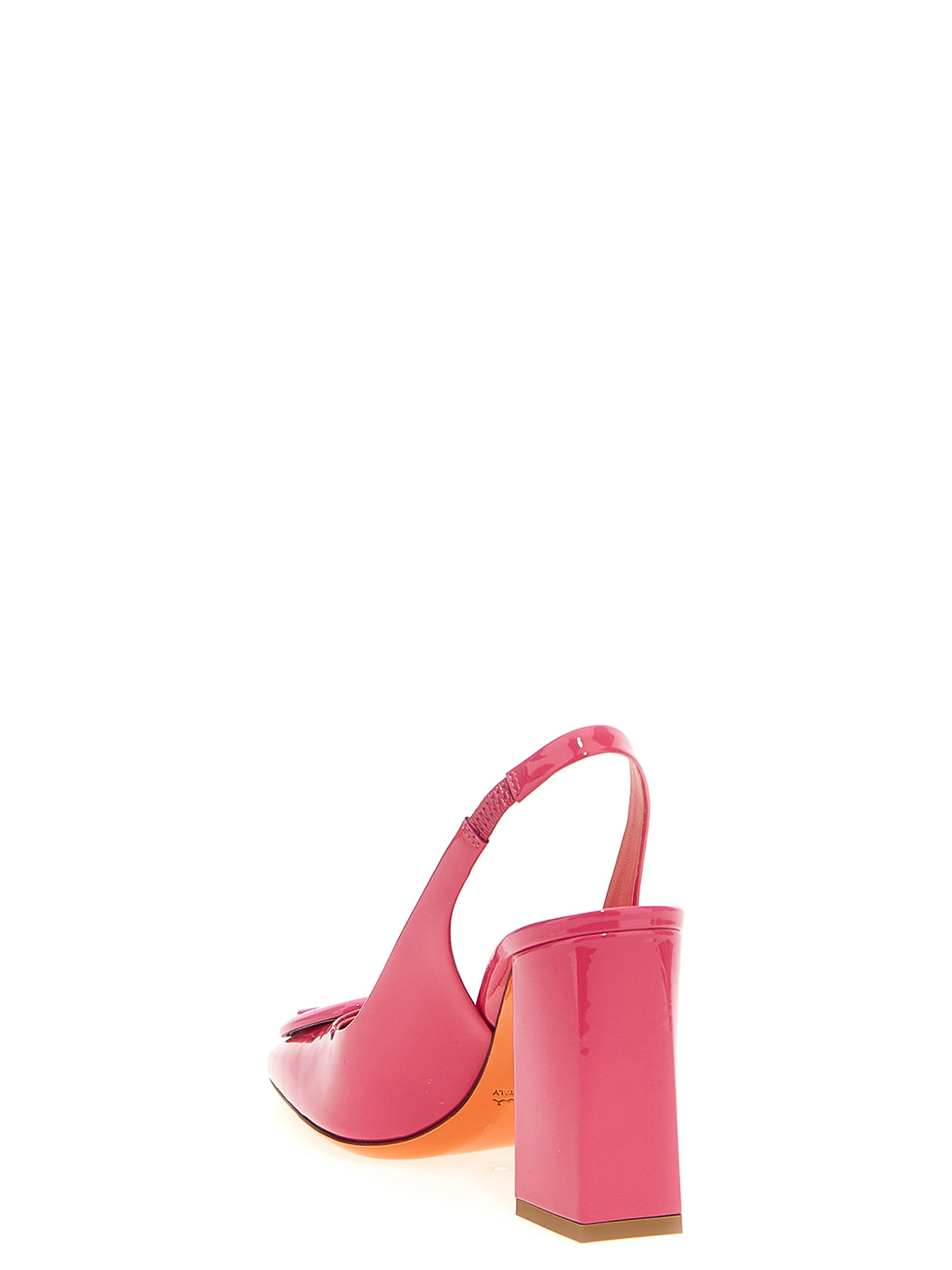 Shop Santoni Peaches' Shiny Leather Slingback In Multicolour