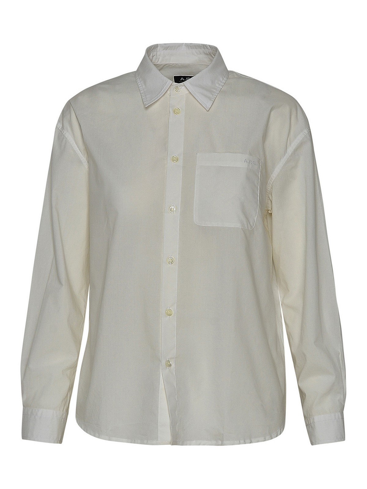 Shop Apc White Cotton Boyfriend Shirt
