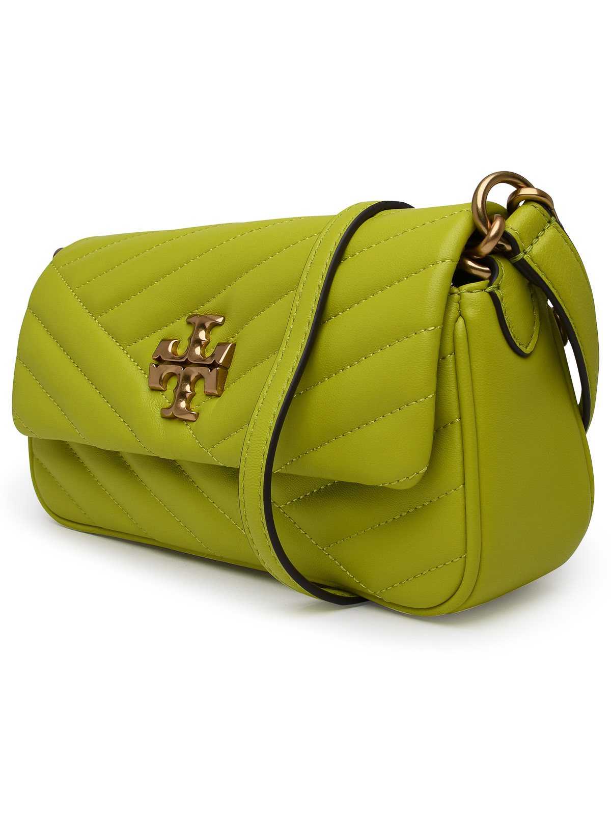Shop Tory Burch Small Kira Bag In Lime Leather In Yellow