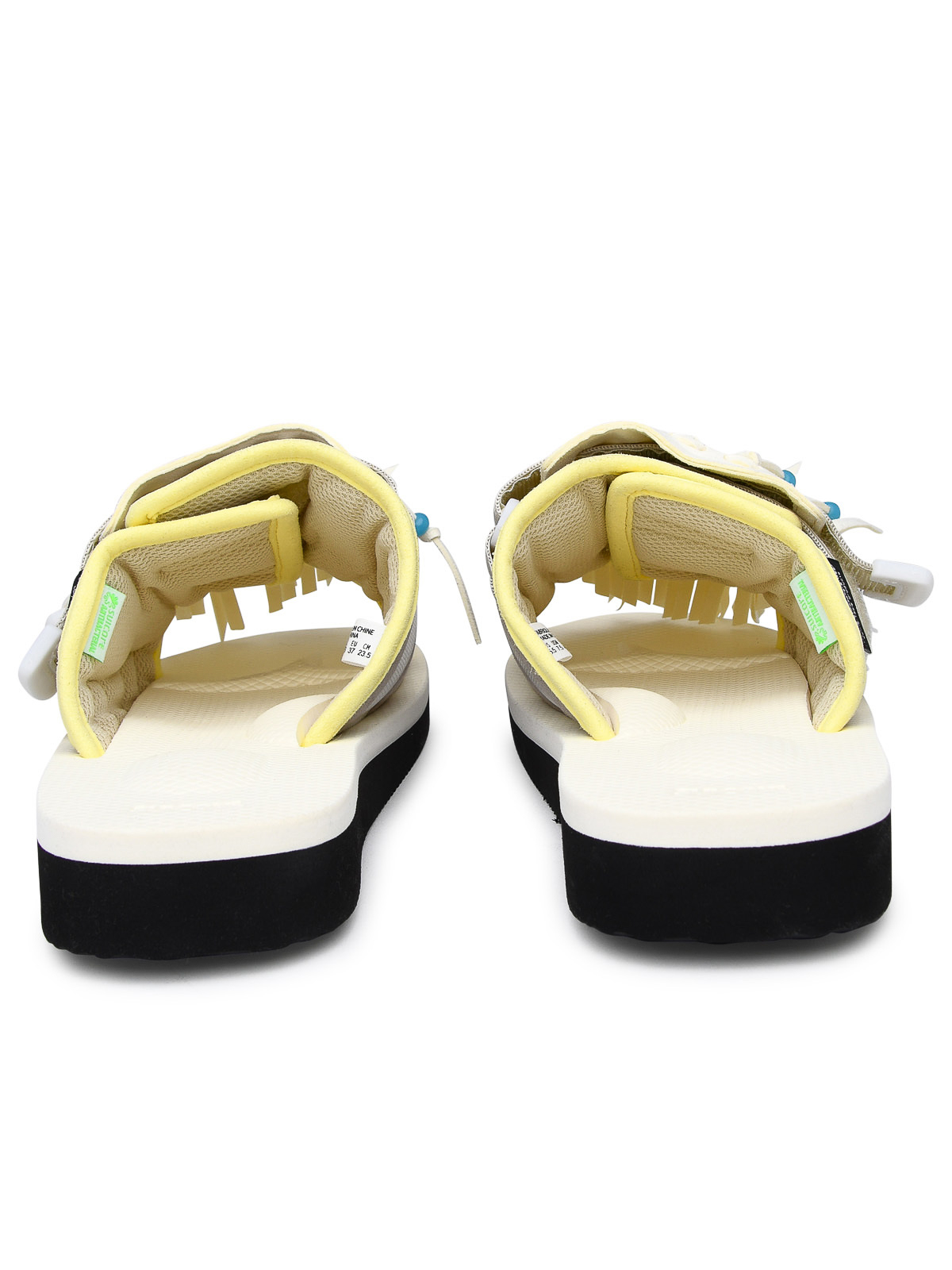 Shop Suicoke Hoto Cab Slipper In Ivory Synthetic Leather In Light Yellow