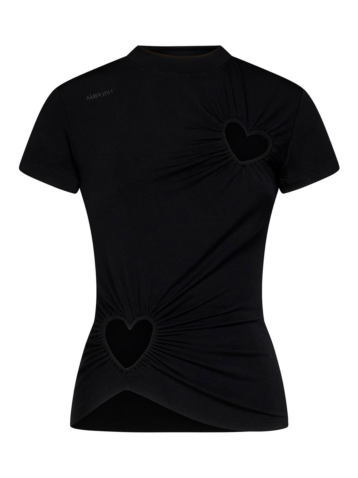 Tシャツ・カットソー AMBUSH Black stretch viscose top (BWAD043S23JER001 1000) Ambush Black stretch viscose jersey t-shirt