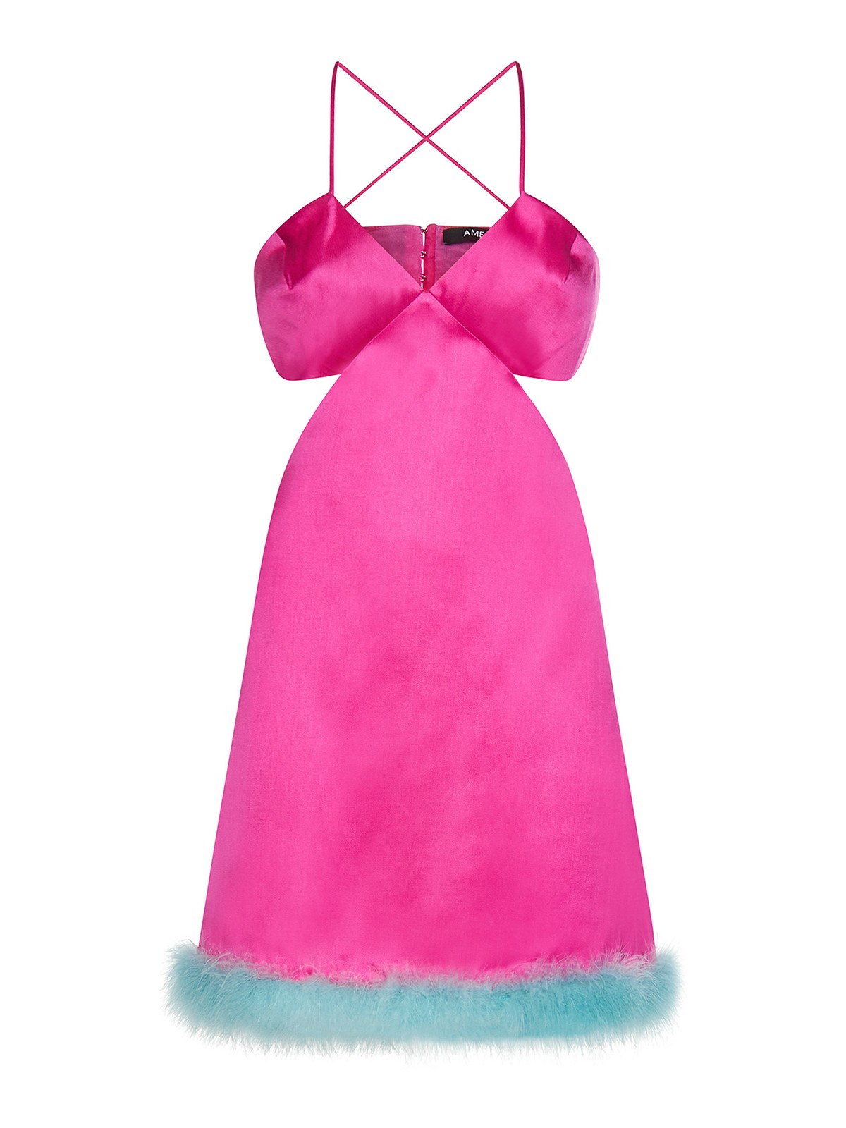 Shop Amen Short Fuchsia Dress In Multicolour