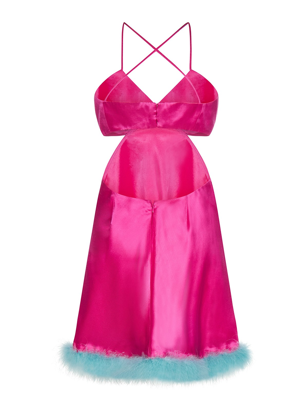 Shop Amen Short Fuchsia Dress In Multicolour