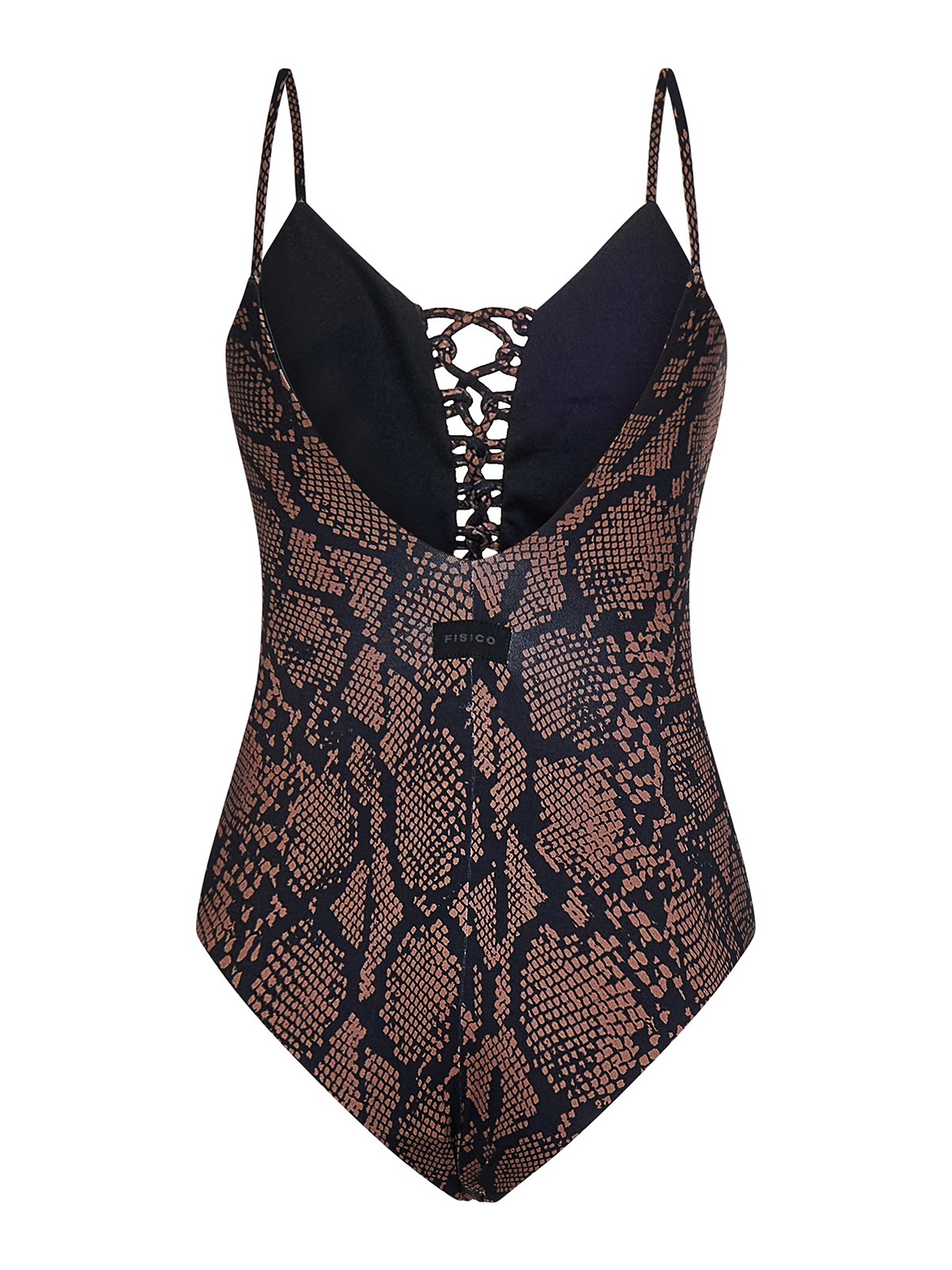 Shop Fisico Cocoa And Black One-piece Python-pr In Brown