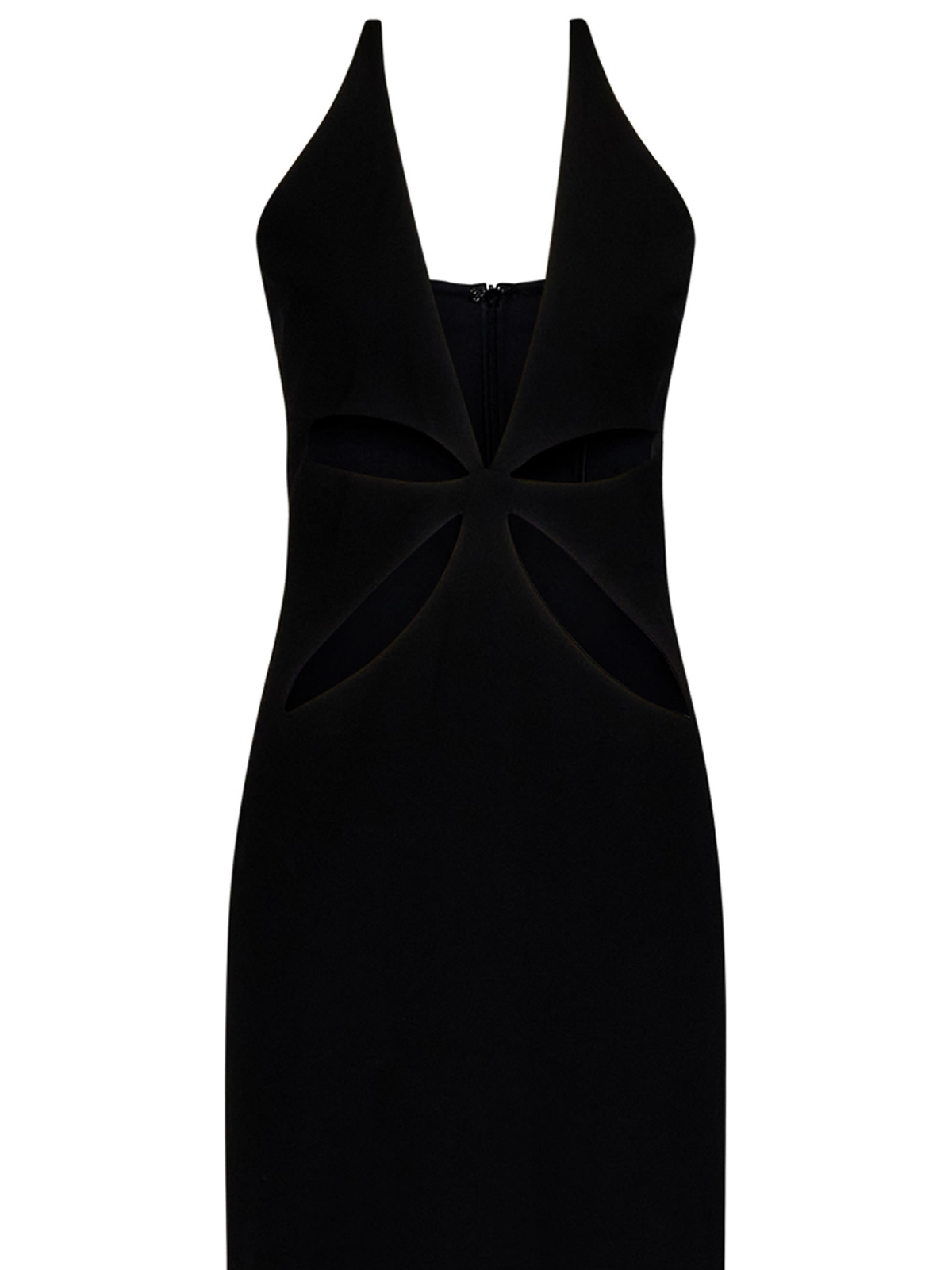 Shop Monot Long Black Crepe Dress