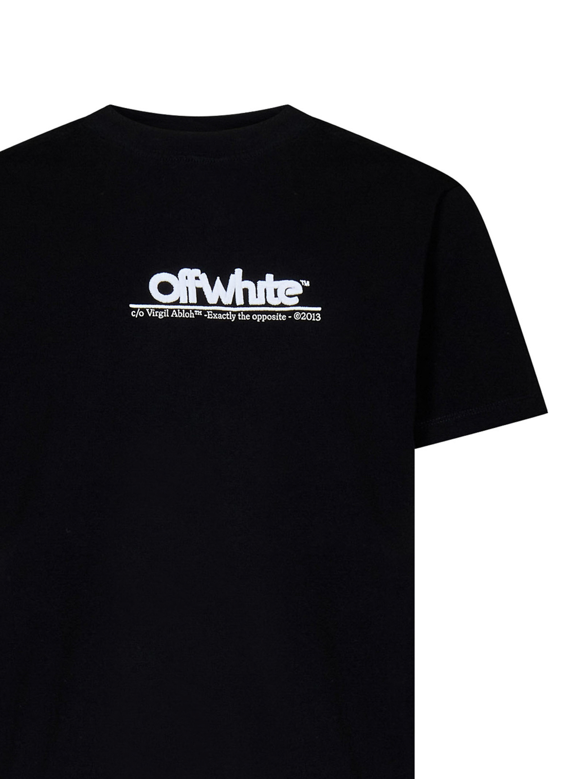 OFF-WHITE◆Tシャツ/S/コットン/BLK Off-white オフホワイトイーグルフロント刺繍Tシャツブラック