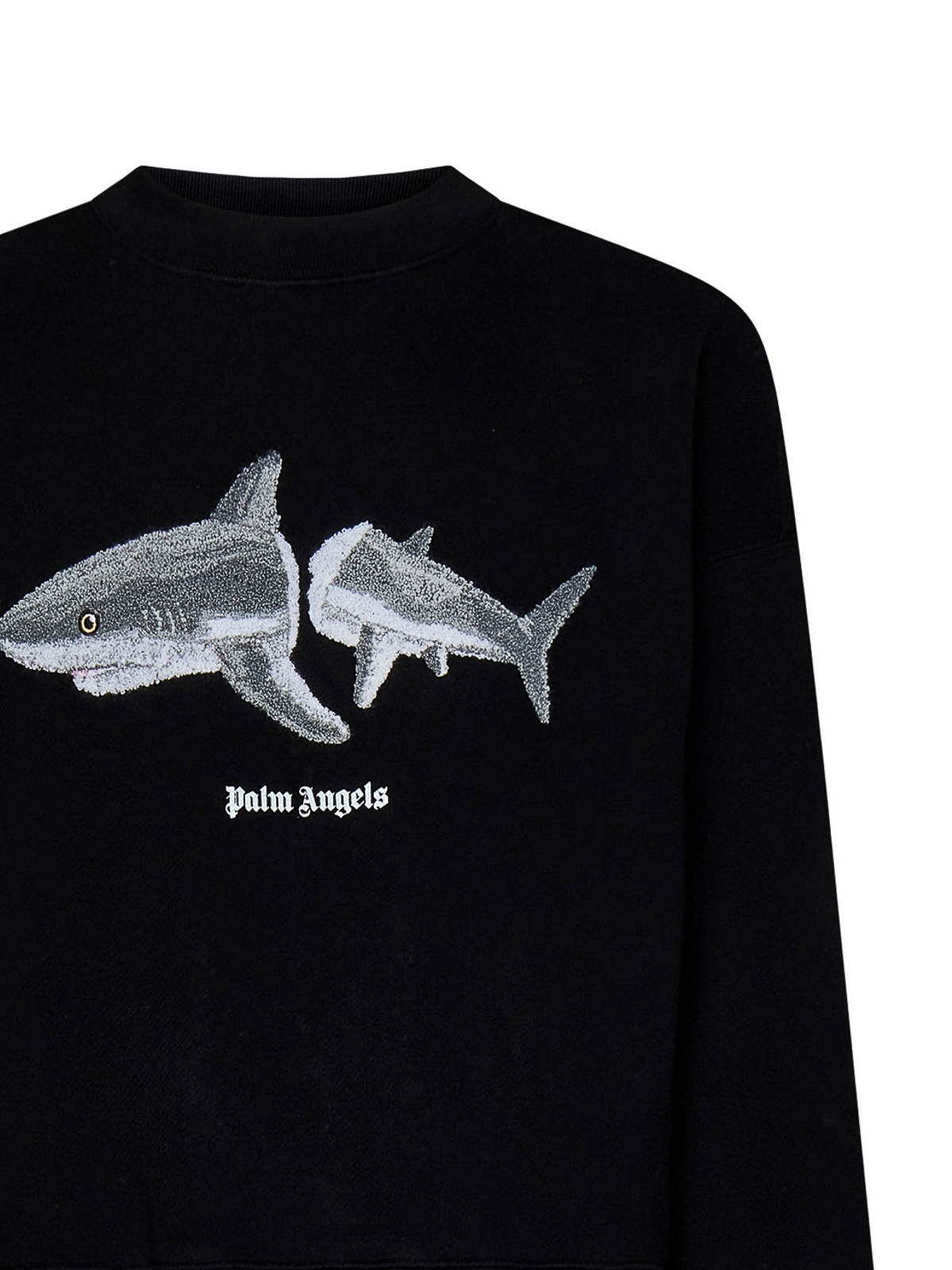 Palm Angels Broken-Shark Crewneck T-Shirt, S / Blue White