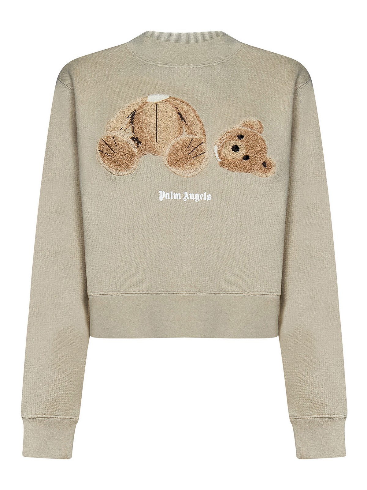 Palm Angels Felpa girocollo Beige Donna PWBA016C99FLE0026160