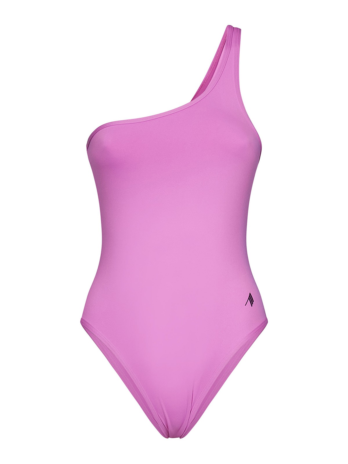 Attico One-shoulder Logo-print Swimsuit In Color Carne Y Neutral