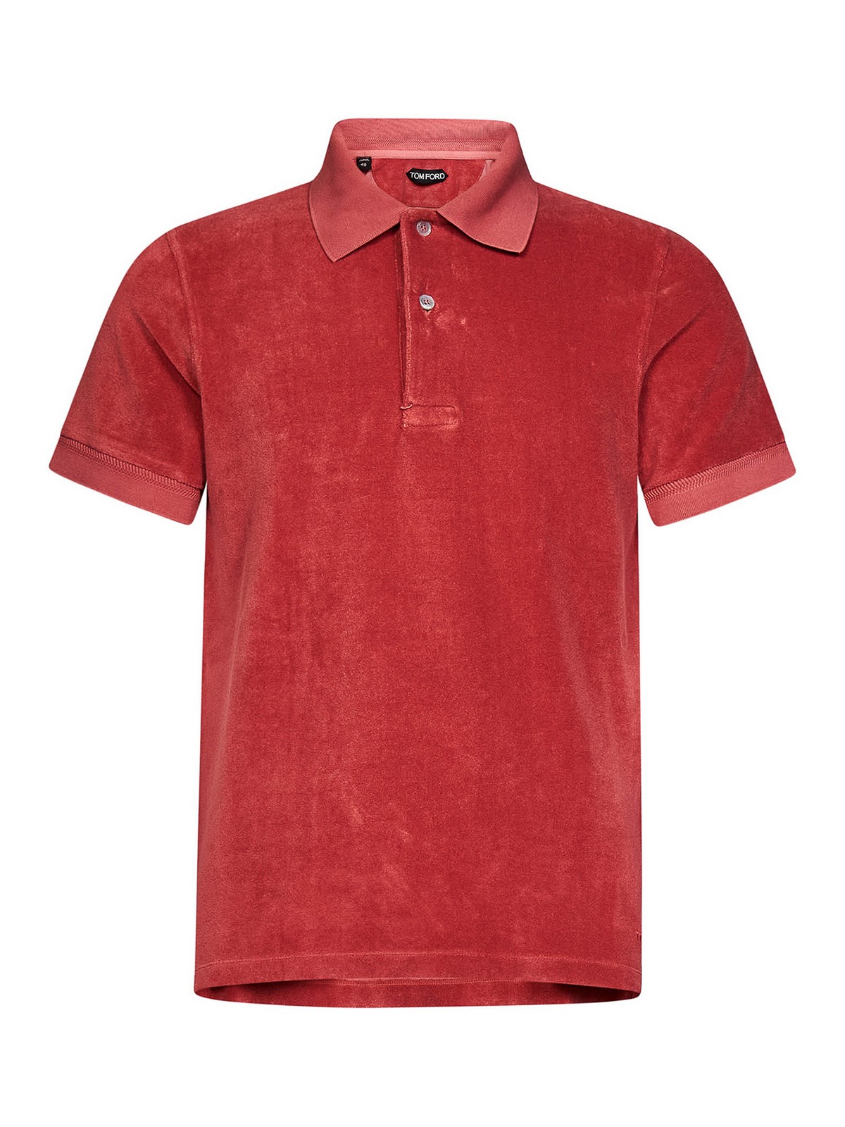 Tom Ford Coral red cotton blend polo shirt|JPS003JMC010S23ER310