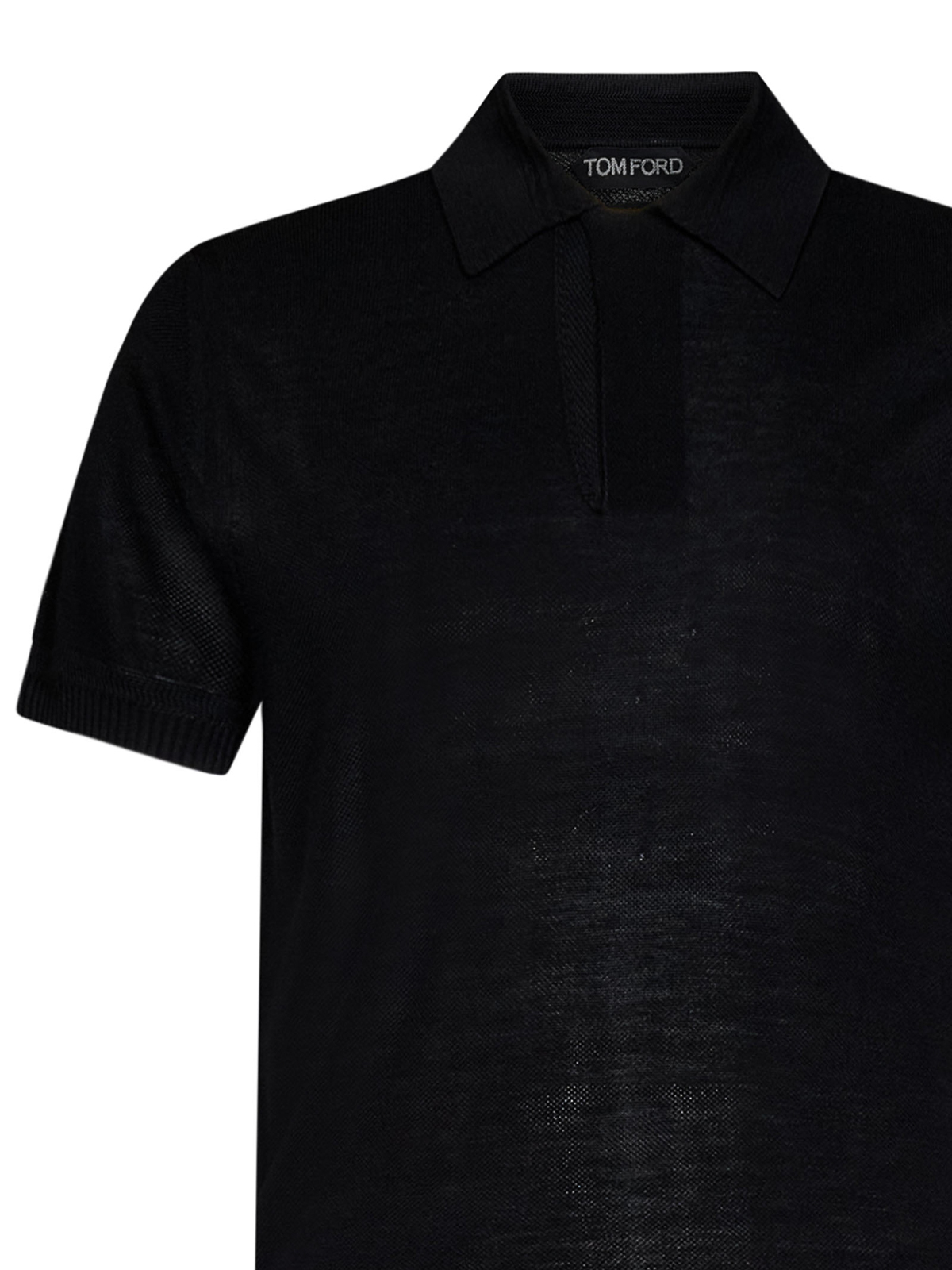 Shop Tom Ford Viscose And Silk Knit  Polo Shirt In Negro