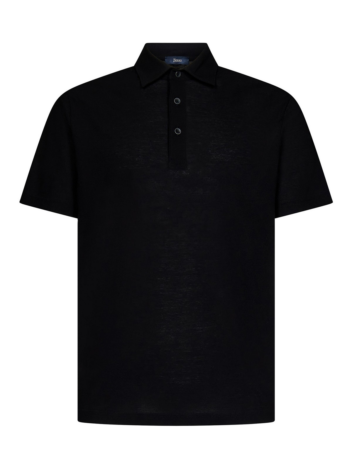 Shop Herno Black Short-sleeved Polo Shirt