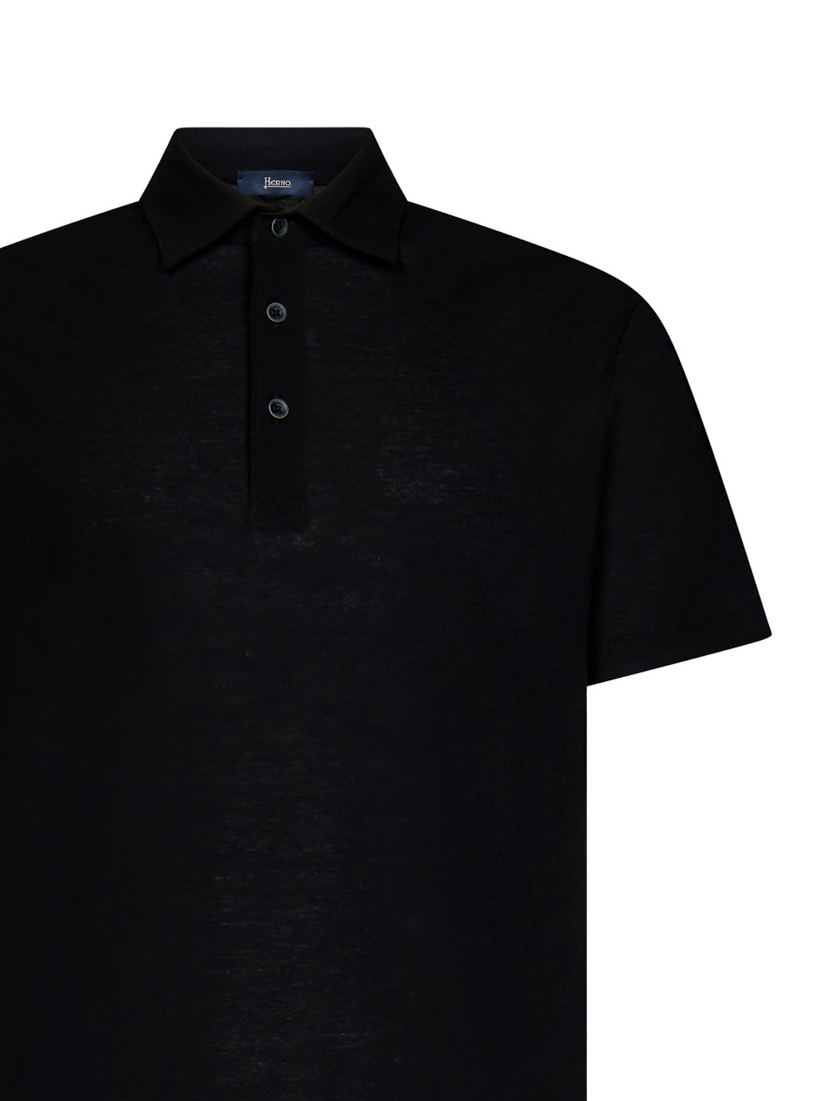 Shop Herno Black Short-sleeved Polo Shirt