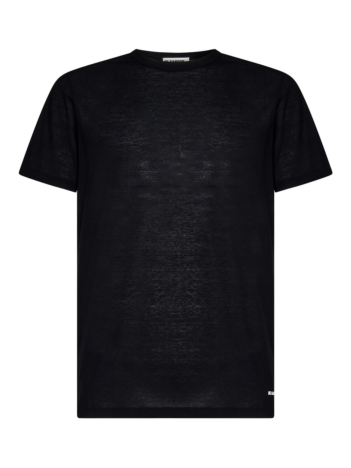 Jil Sander Black Cotton Jersey Crepe Crewneck T-shirt In Negro