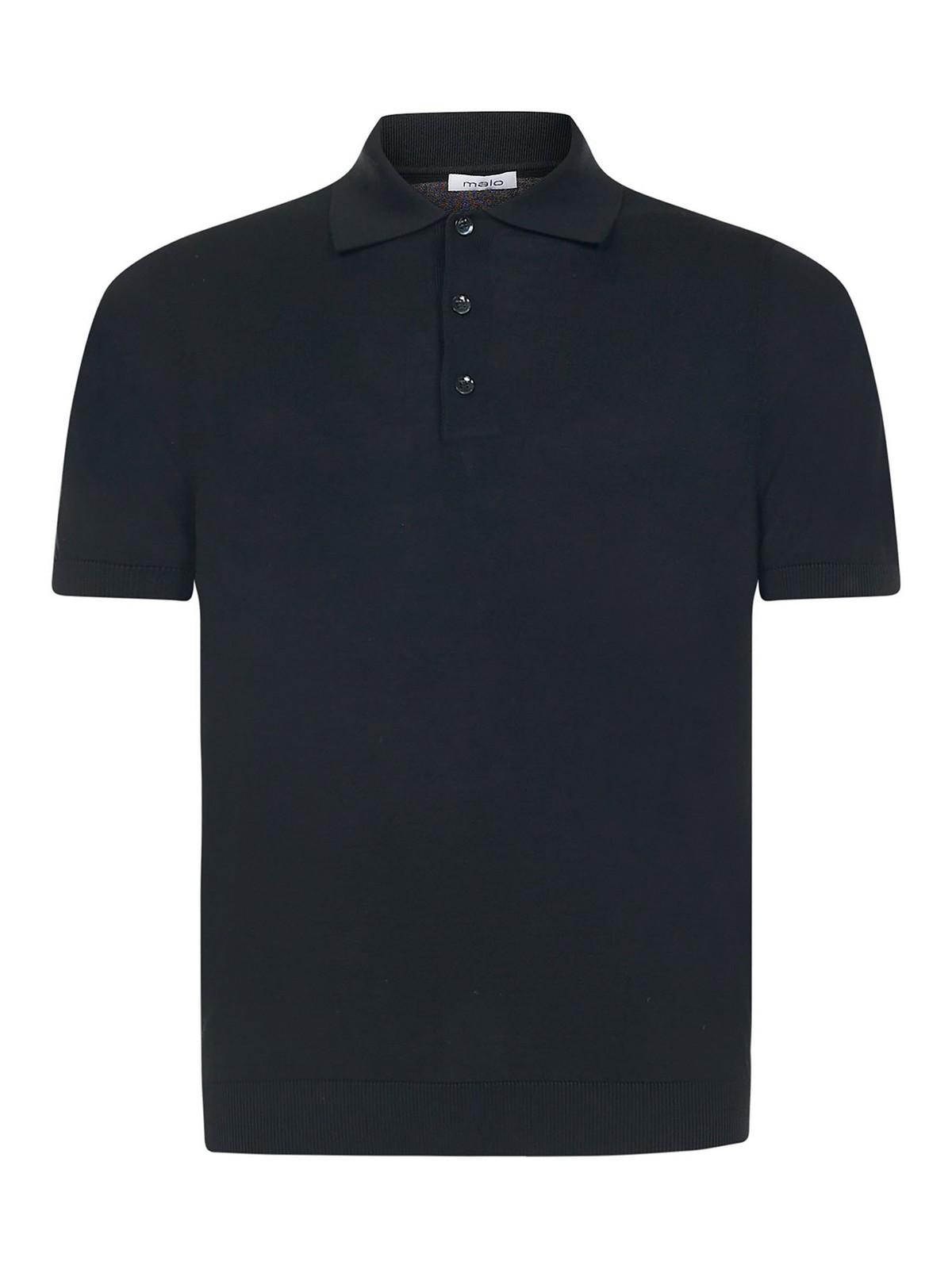 Malo Short-sleeved Black Polo Shirt In Negro