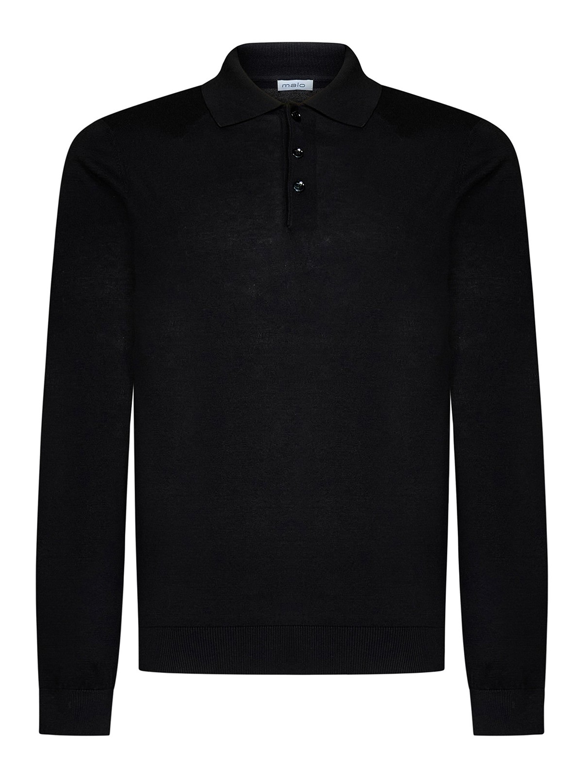 Malo Long-sleeved Black Pla In Negro