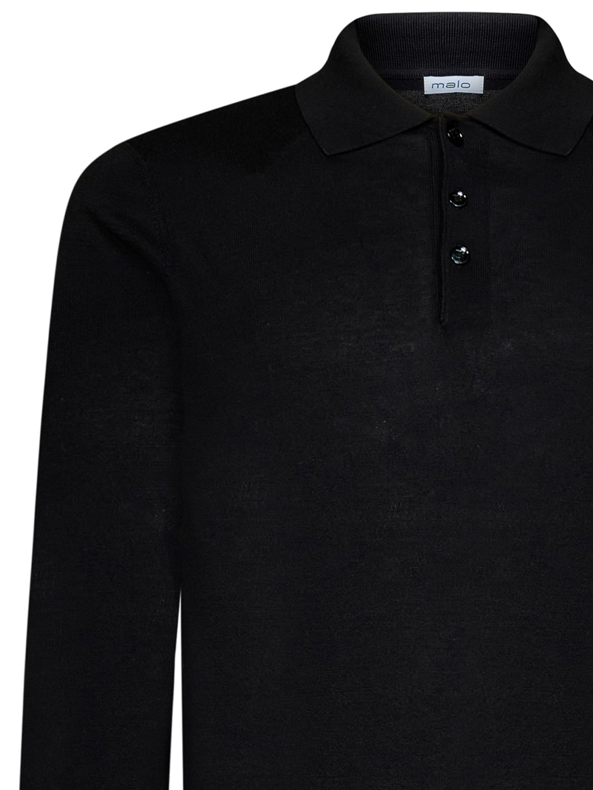 Shop Malo Long-sleeved Black Pla In Negro
