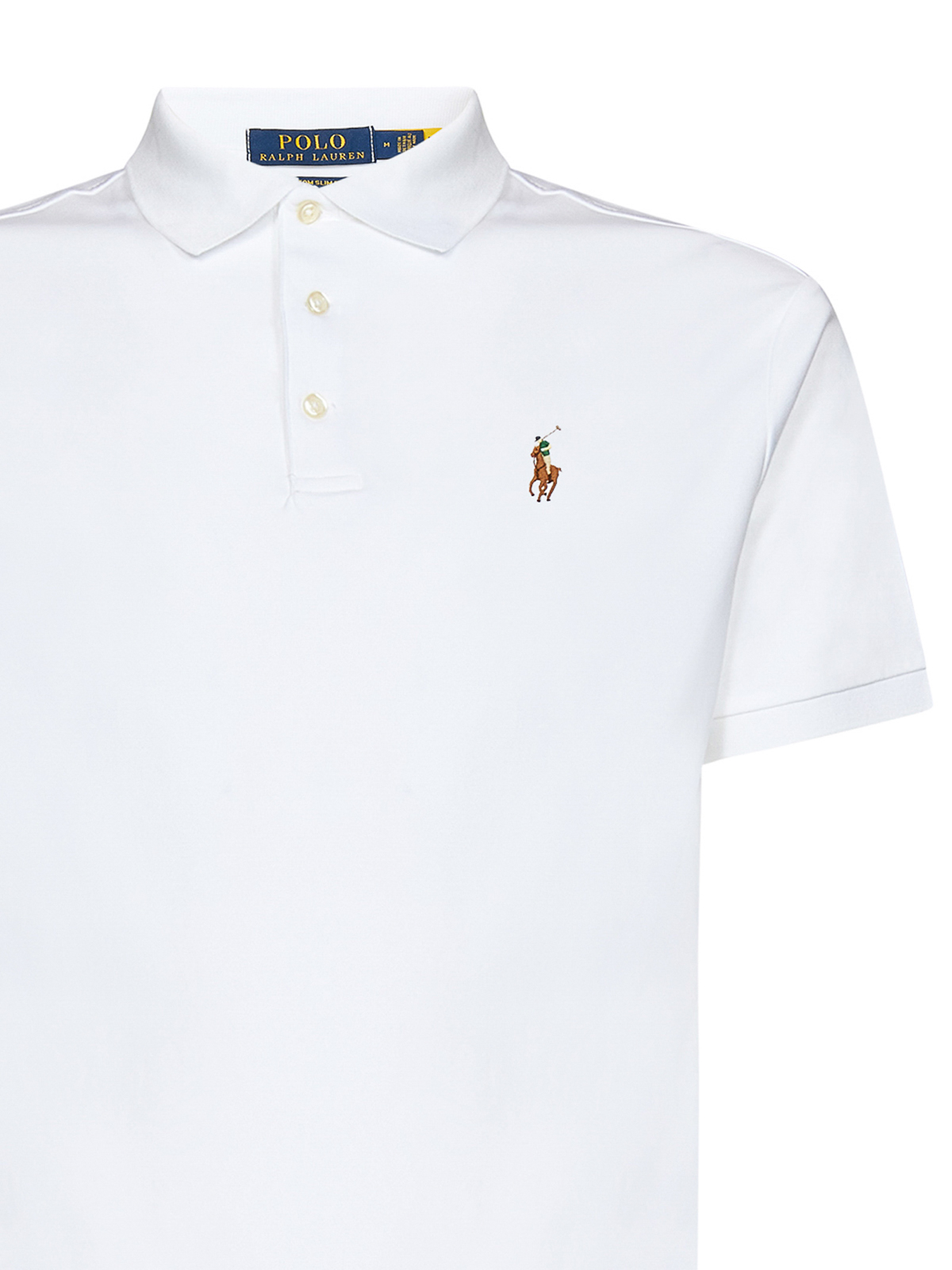 Shop Polo Ralph Lauren White  Custom Slim-fit Polo Shirt