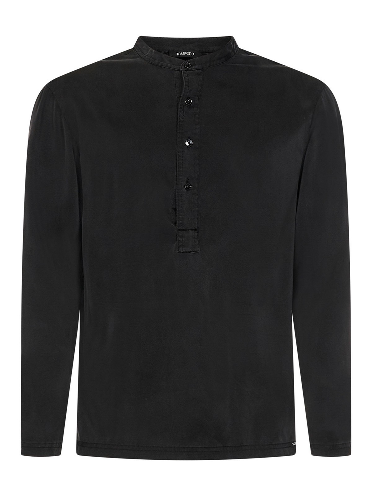 Shop Tom Ford Henley Pajama Shirt In Negro