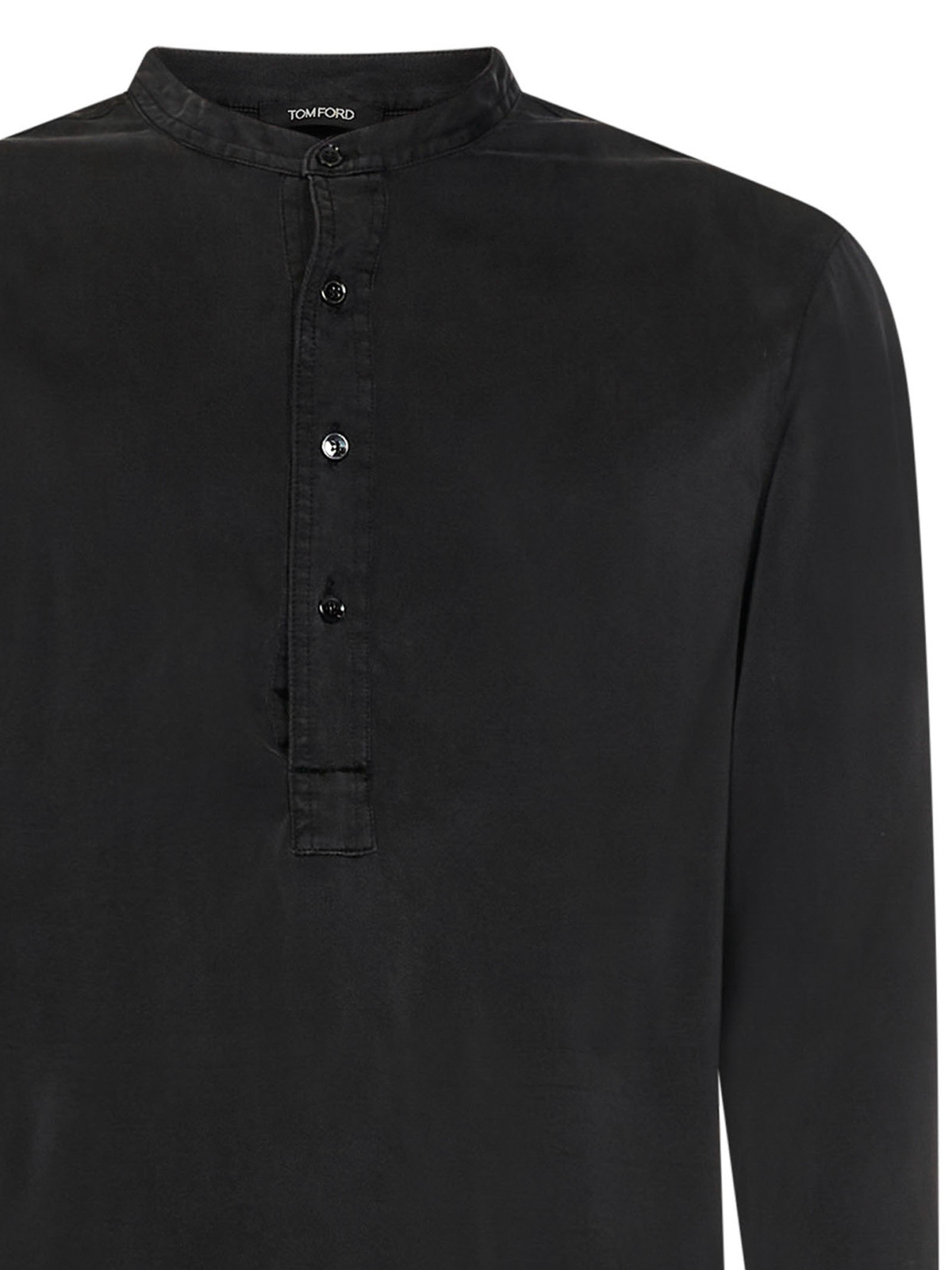 Shop Tom Ford Henley Pajama Shirt In Negro