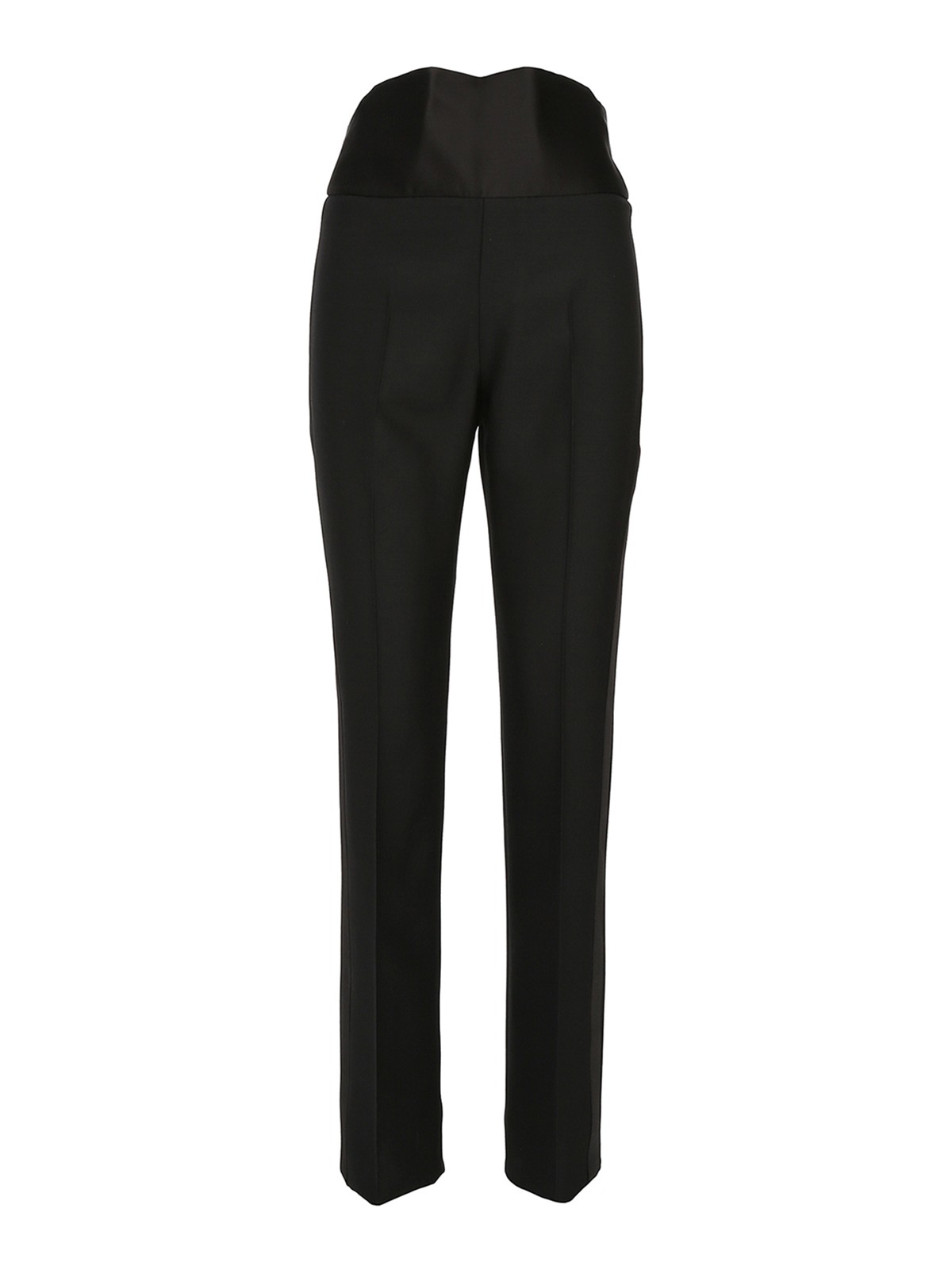 Shop Tom Ford Black Wool Blend Tuxedo Trousers In Negro