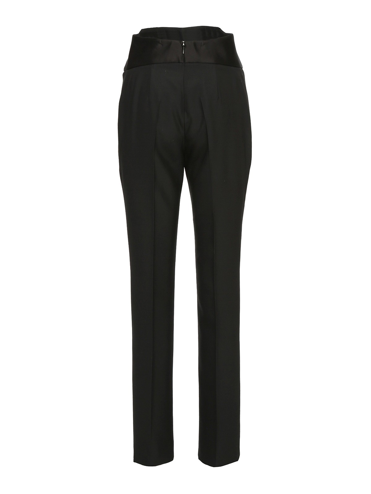 Shop Tom Ford Black Wool Blend Tuxedo Trousers In Negro