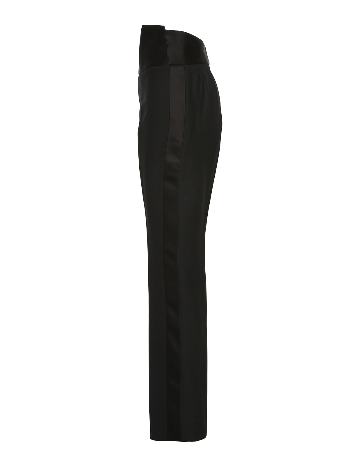 Emporio Armani Satin Waist Tuxedo Trousers In Black | ModeSens