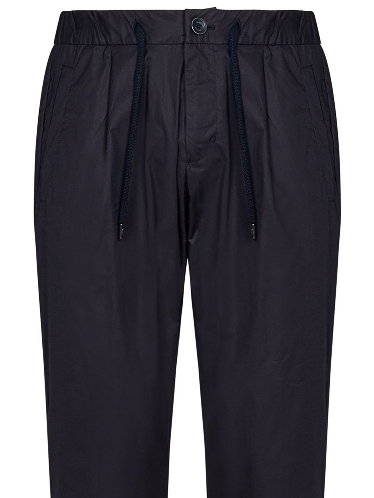 Shop Herno Dyed And Waterproofed  Cotton Trousers In Blue