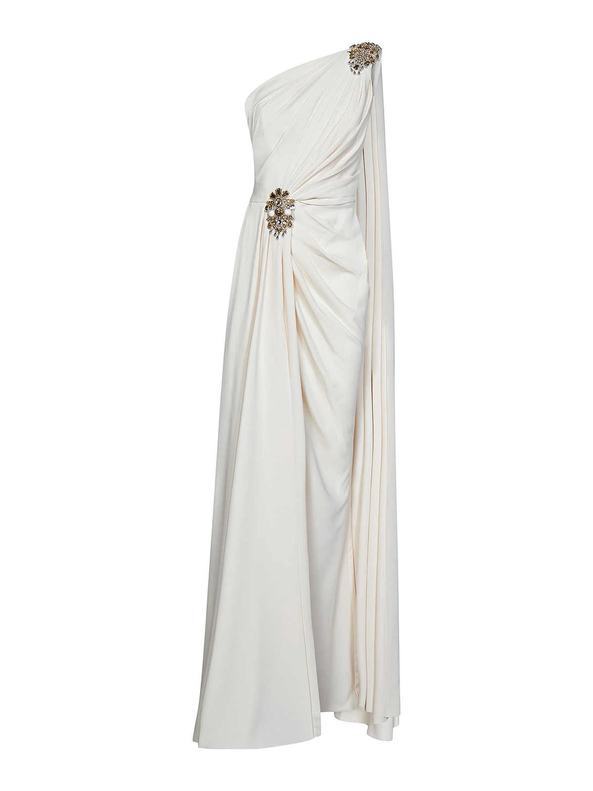 Long draped one-shoulder dress