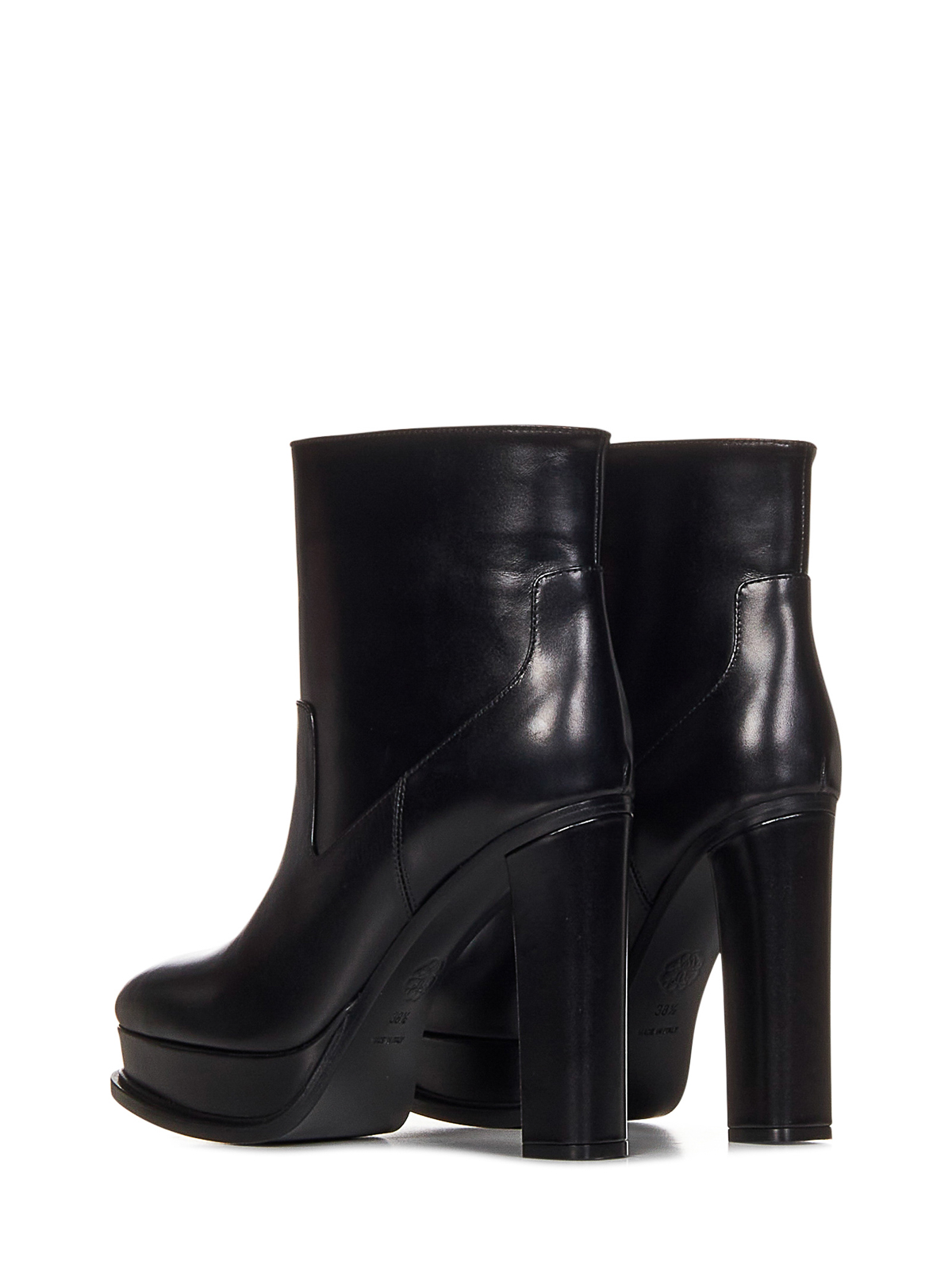 Shop Alexander Mcqueen Black Slip-on Calf Leather Ankle Boots In Negro