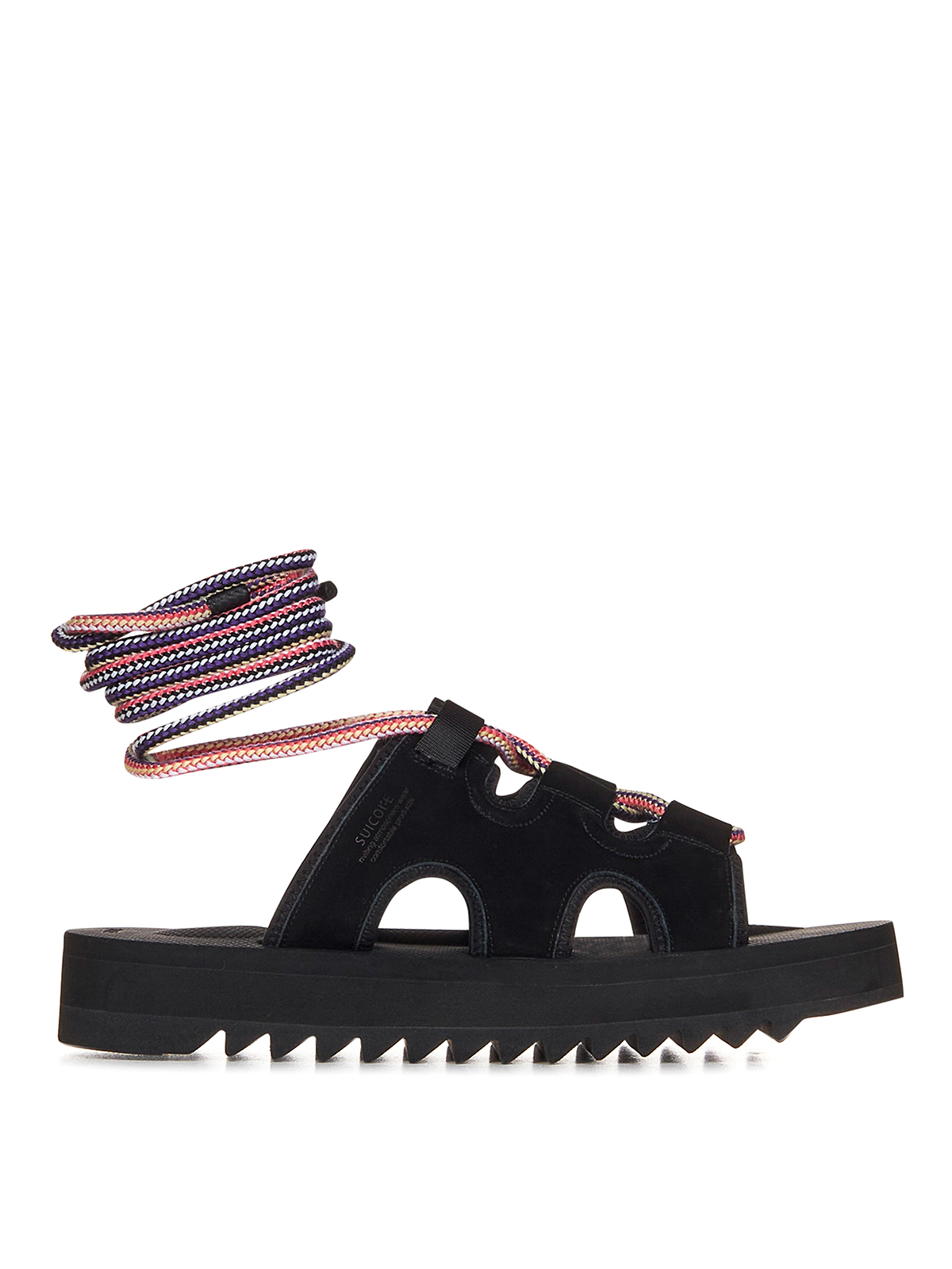 Shop Suicoke Black Suede Sandals