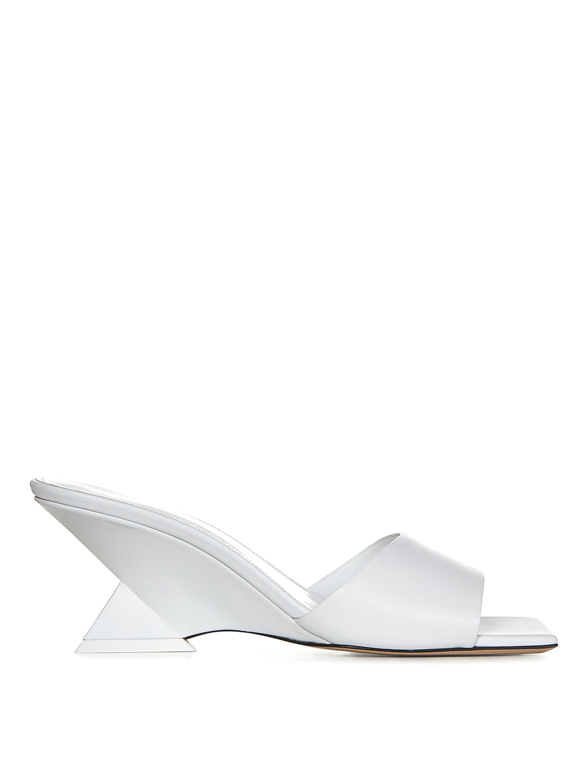 White leather sandals