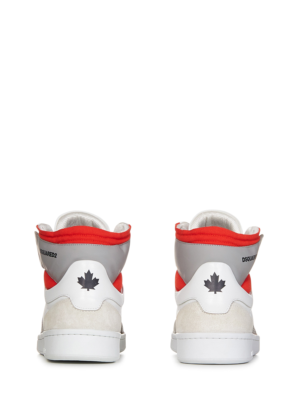 Shop Dsquared2 White Smooth Leather High-top Sneakers