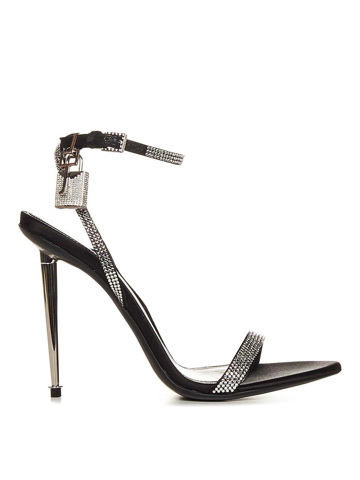 TOM FORD CRYSTAL-EMBELLISHED BLACK SAT