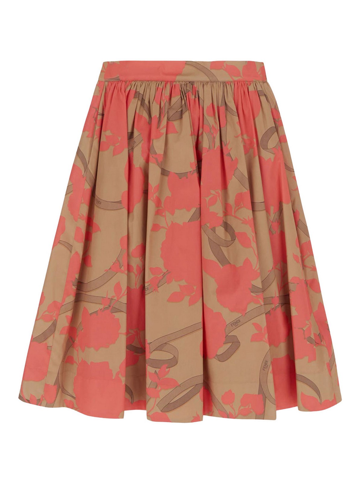 Fendi Jr Fendi Kids Midi Skirt In Colour Carne Y Neutral