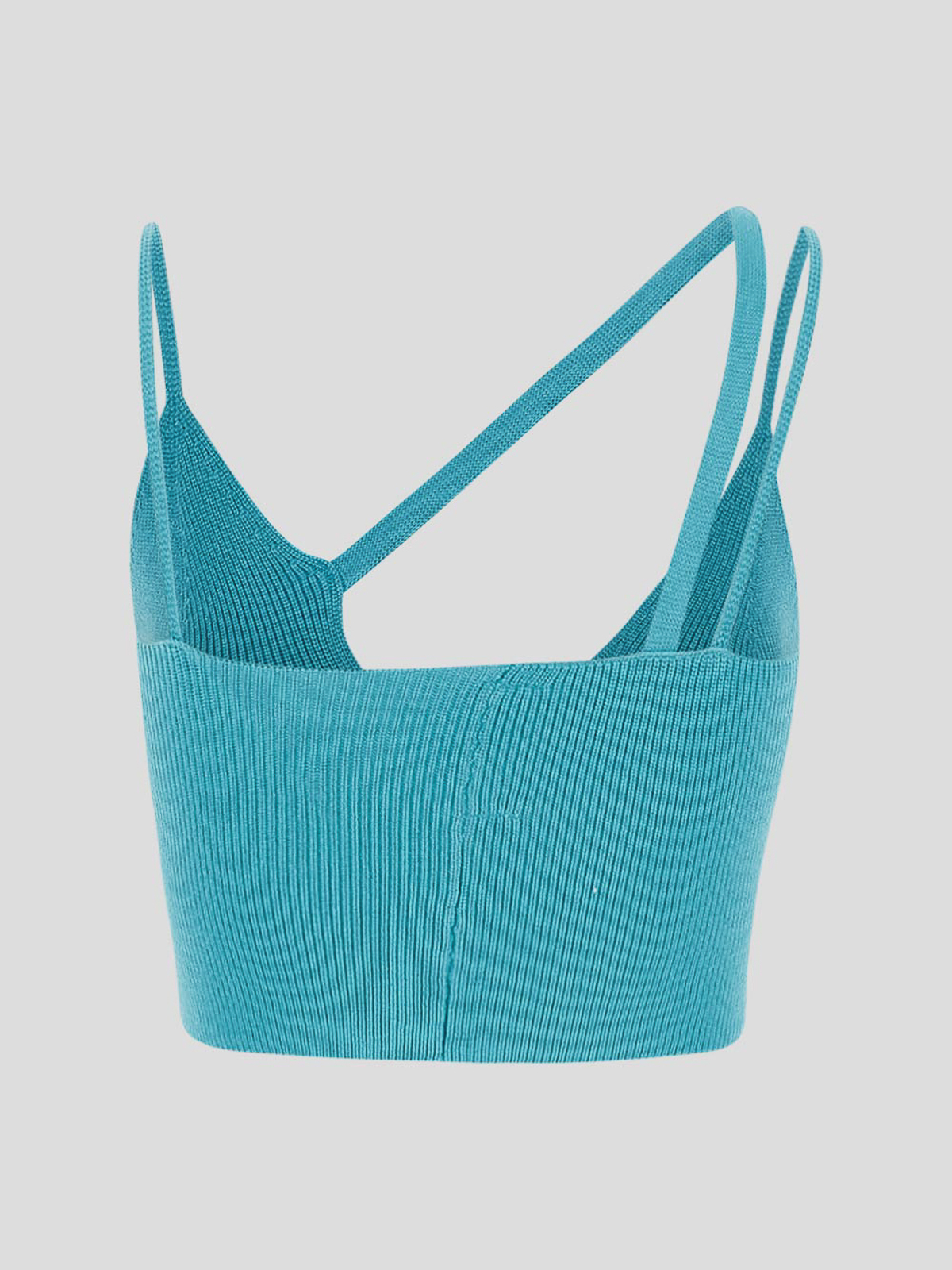 Shop Laneus Knit Cropped Top In Light Blue