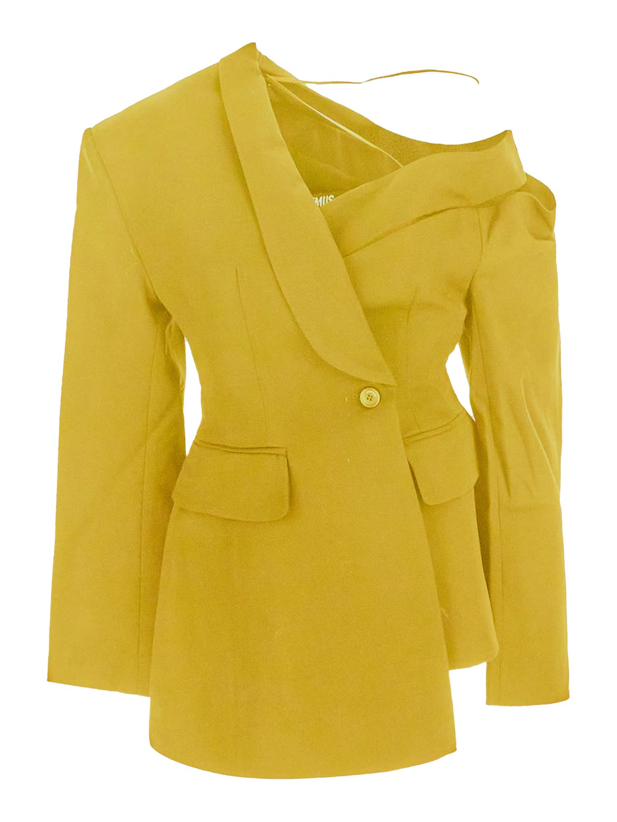 Jacquemus La Waistcoate Baska Asymmetric Suit Jacket In Giallo | ModeSens