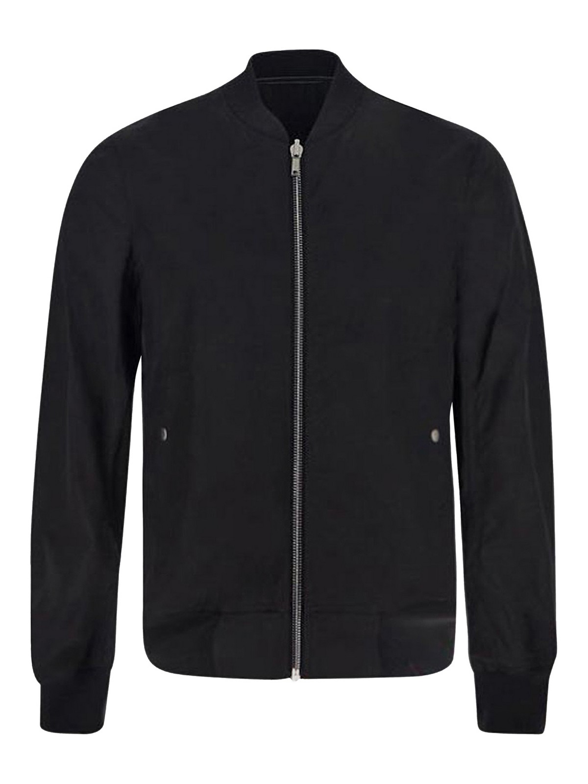 Rick Owens Zip-up Virgin Wool Bomber Jacket In Black