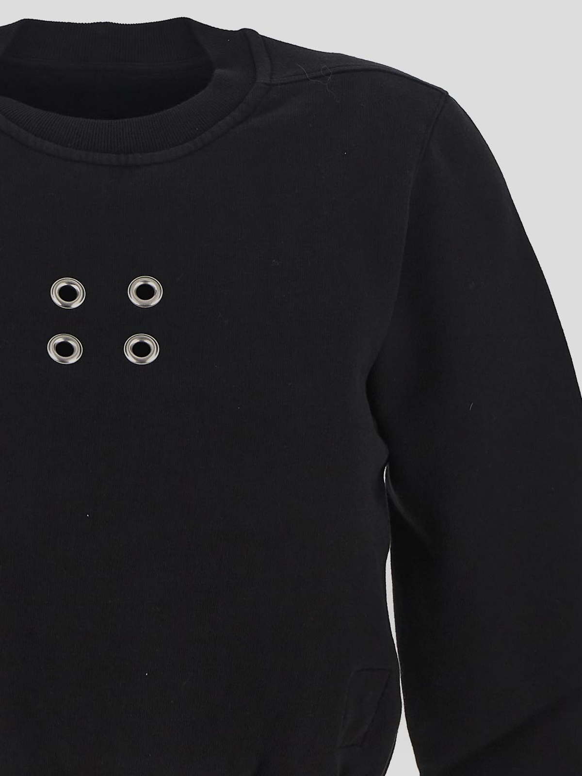 Shop Rick Owens Cropped Sweatshirt In Black