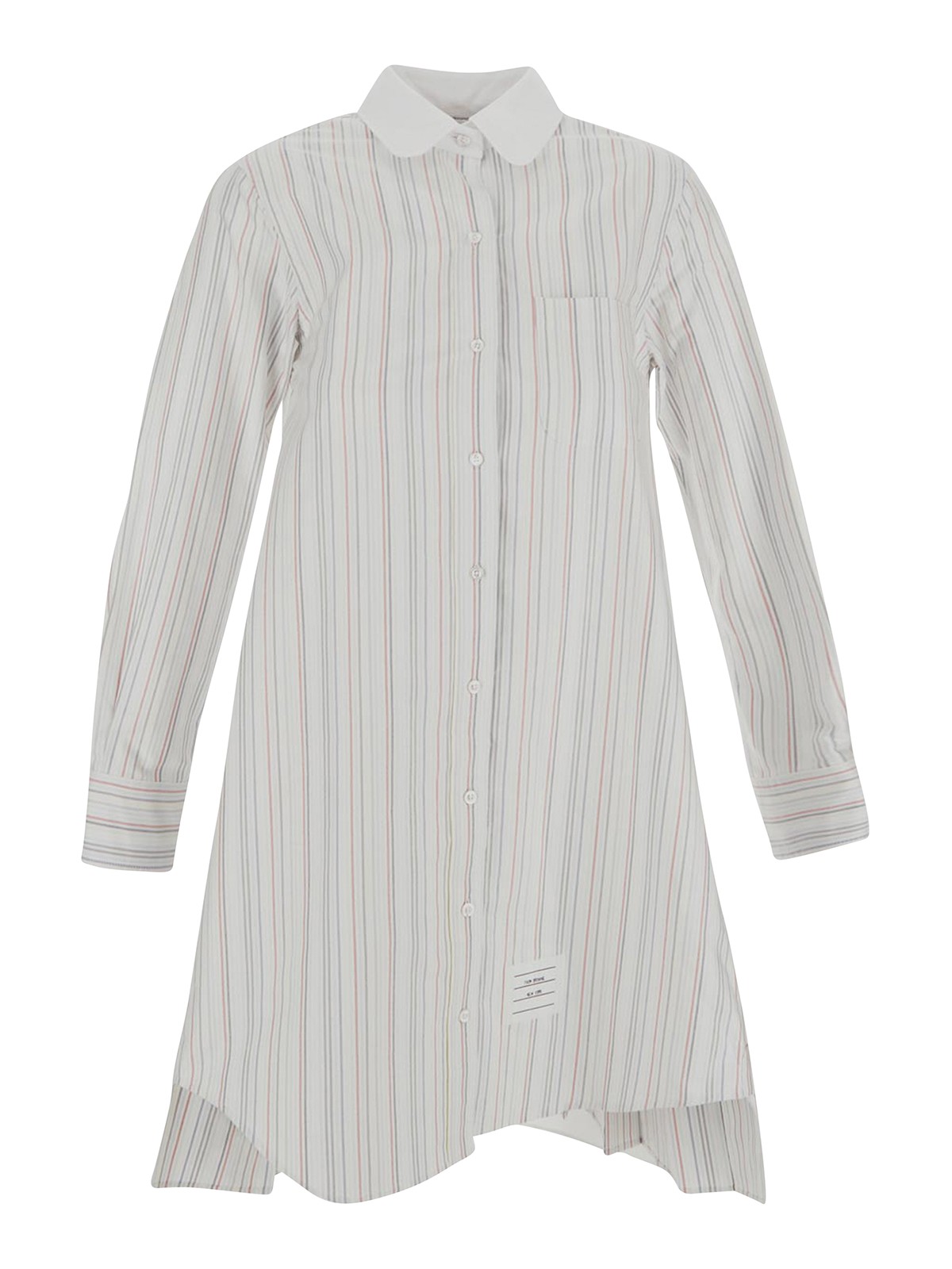 Thom Browne Striped Shirt Dress In Multicolor