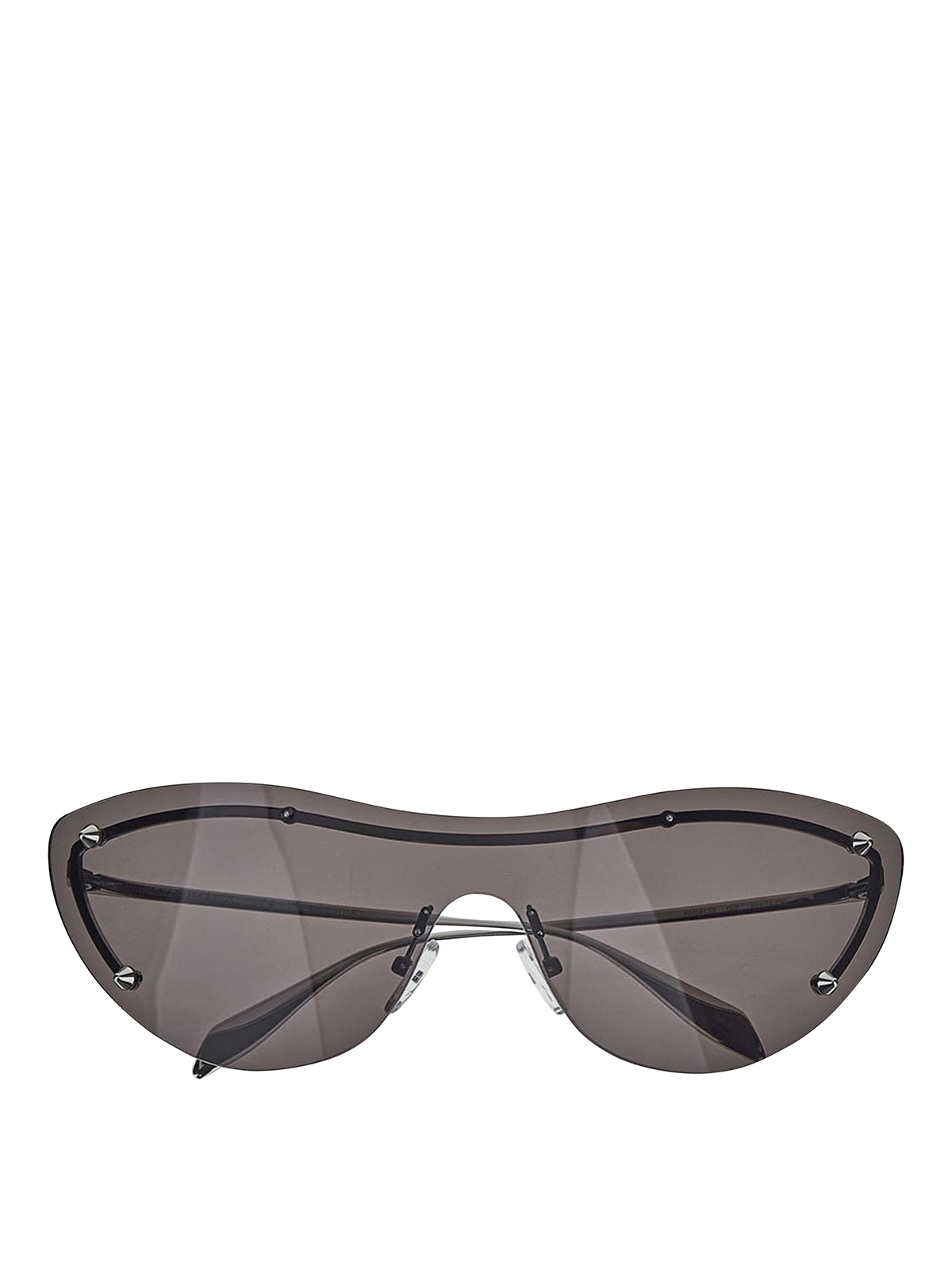 Alexander Mcqueen Cat-eye Mask Sunglasses In Plata