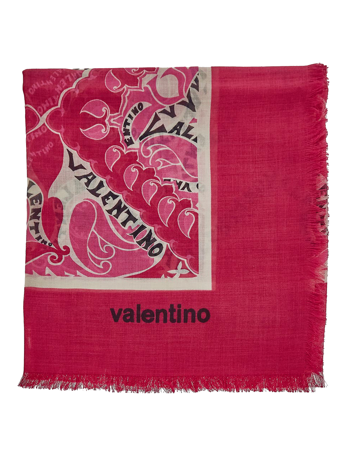 Valentino Logo Motif Scarf In Multicolour