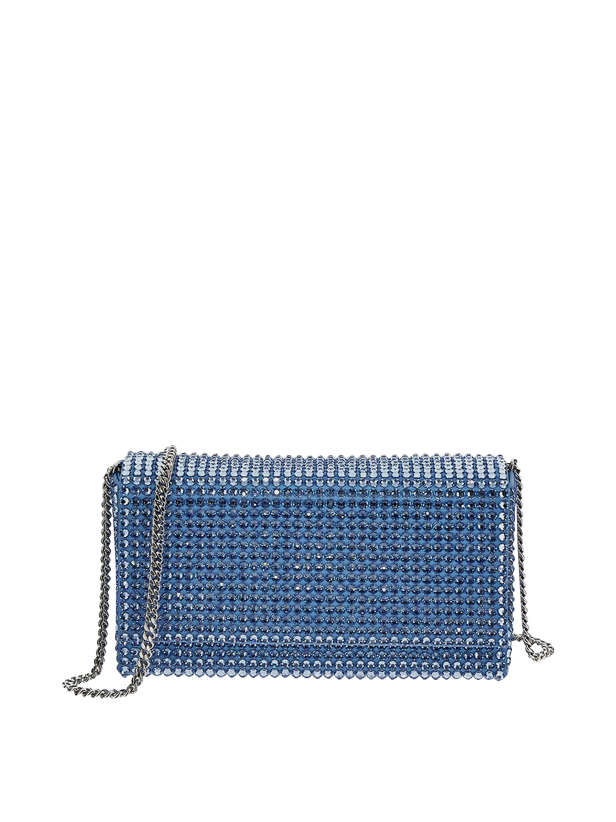 Amina Muaddi Paloma Crystal-embellished Clutch Bag In Blue