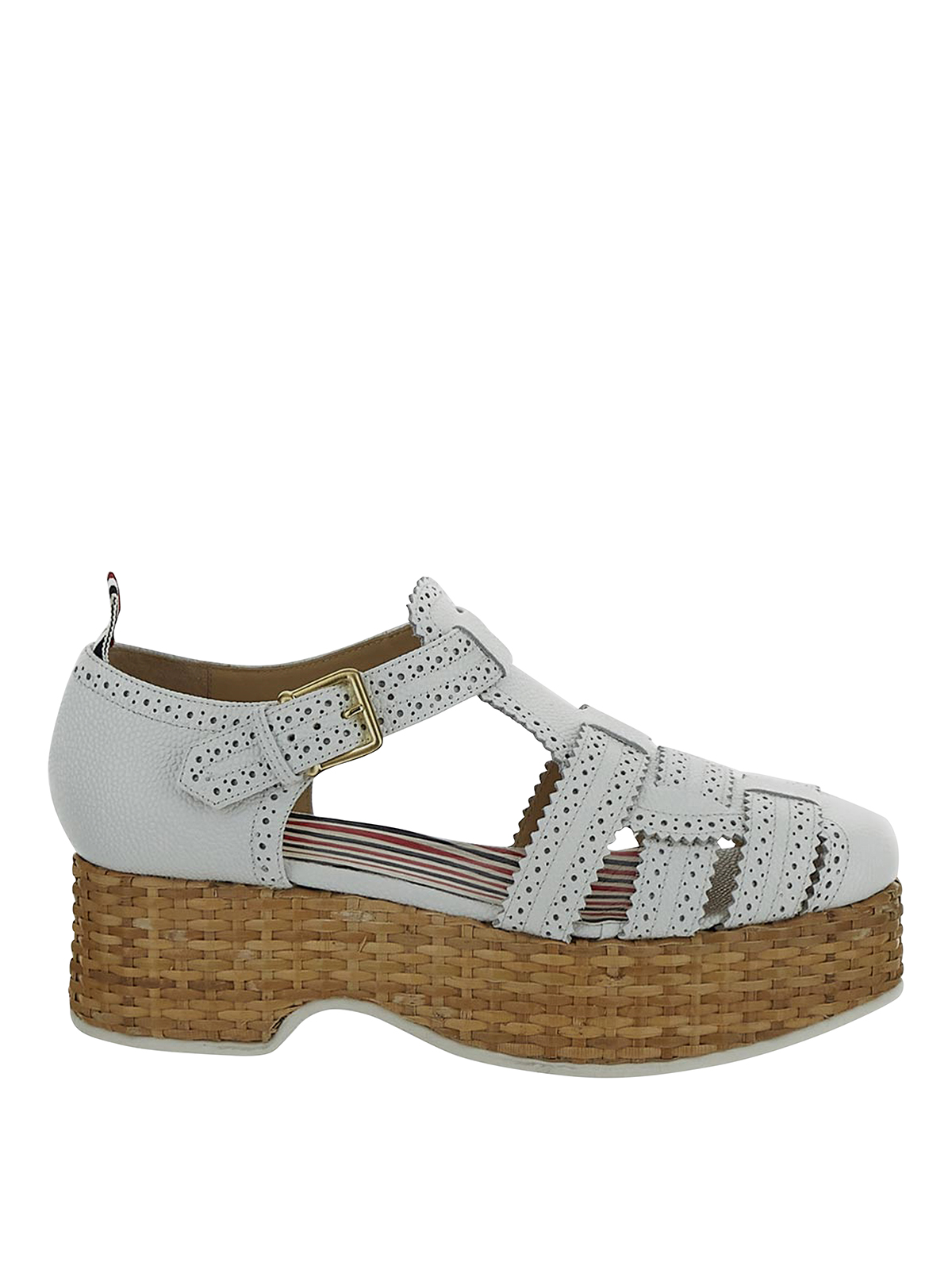 Shop Thom Browne Sandals In White