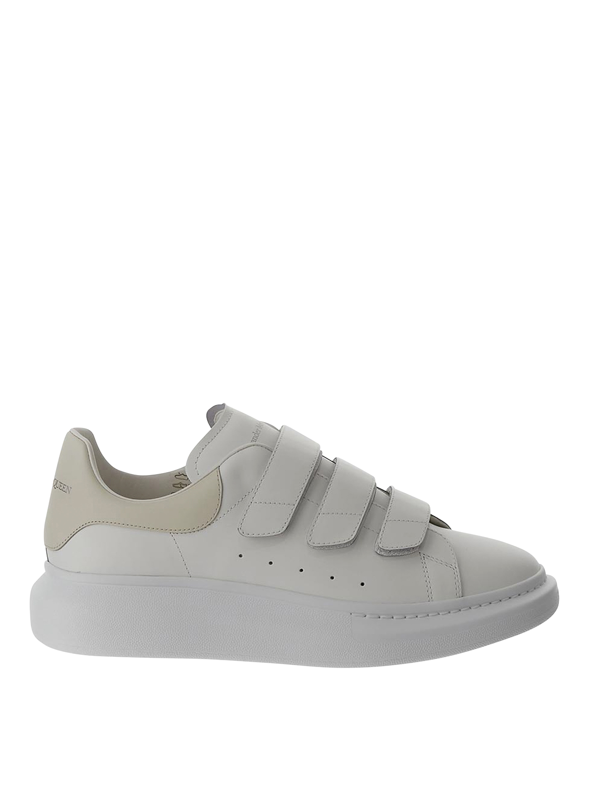 Alexander McQueen Leather Oversized Sneakers - White/Neon Pink | Garmentory