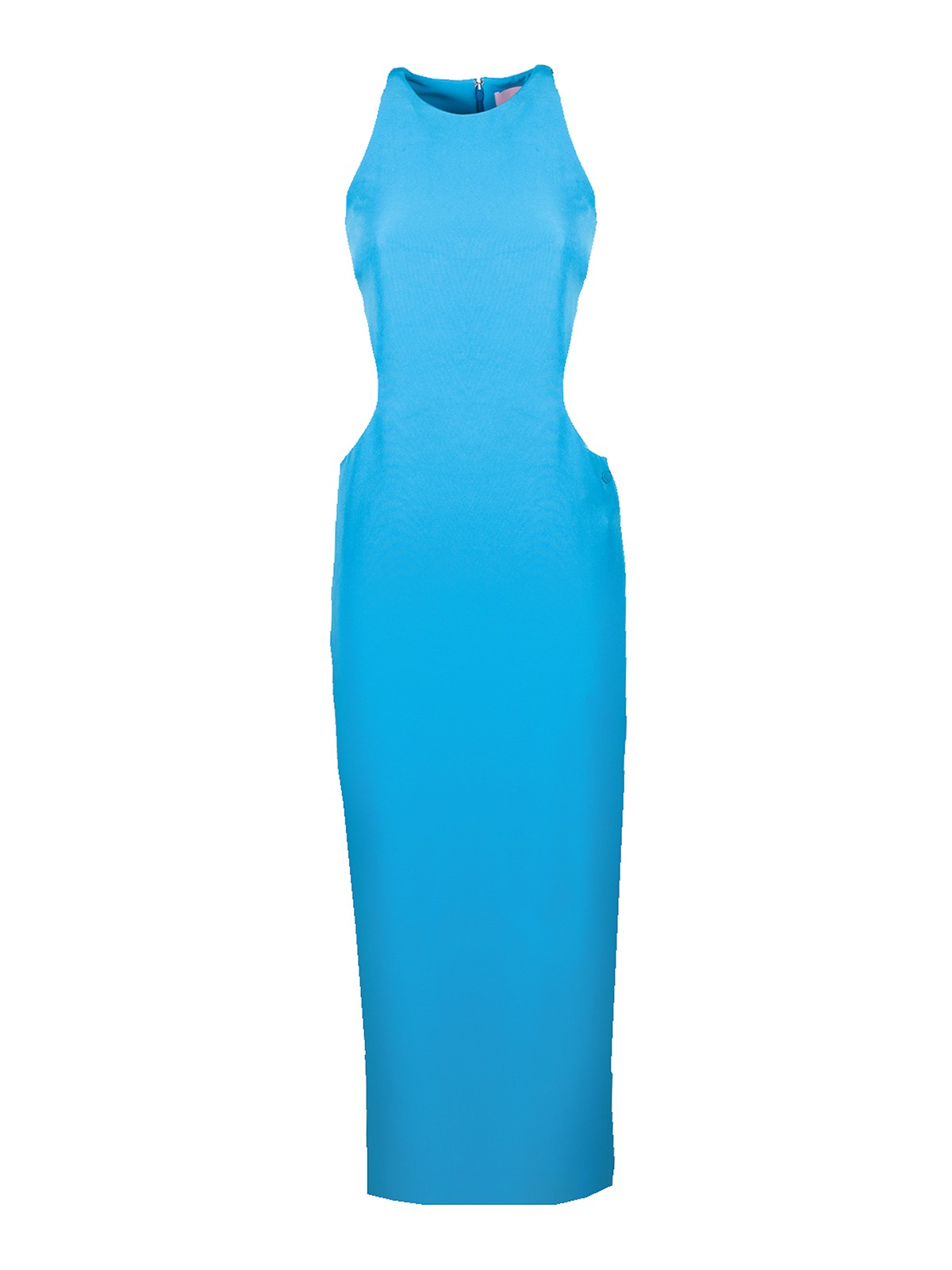 Shop Chiara Ferragni Open Hip Long Dress In Light Blue