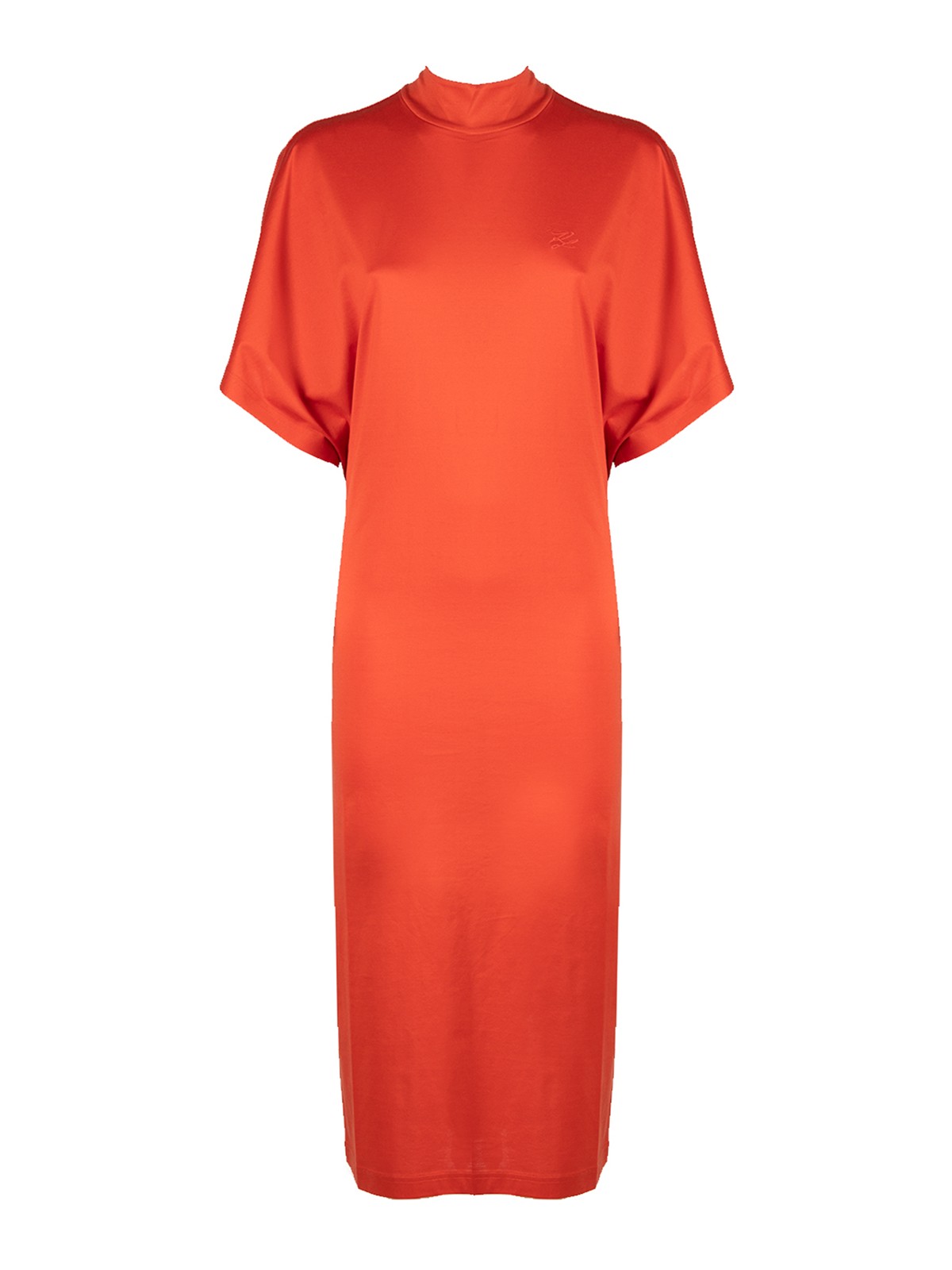 Karl Lagerfeld Wrap Jersey Dress In Orange