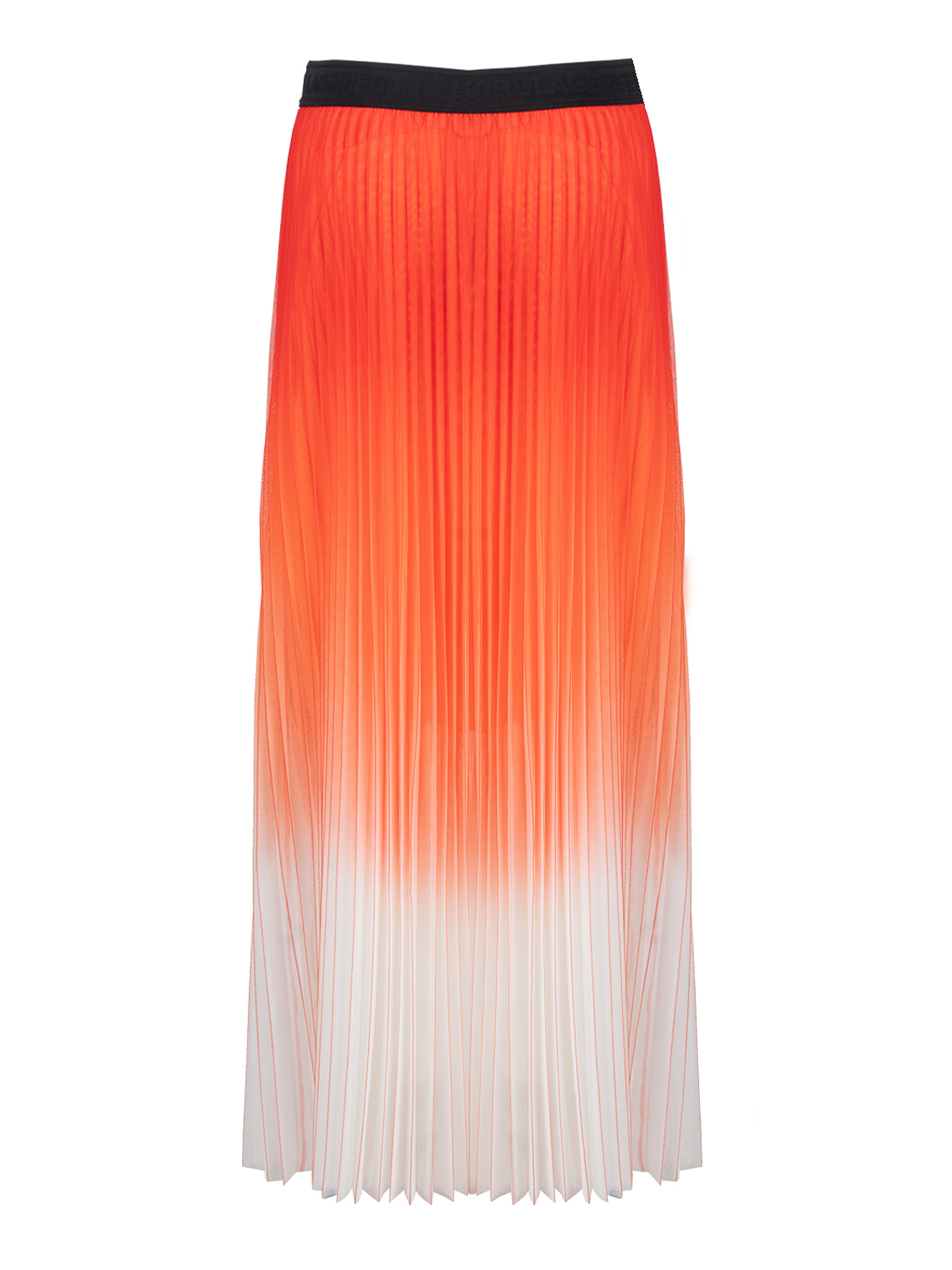 Shop Karl Lagerfeld Pleated Mesh Ombre Skirt In Red